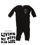 Living My Best Kid Life (w/ Melty Lightning Eyes) - One Piece Baby Sleeper Little Mama Shirt Shop