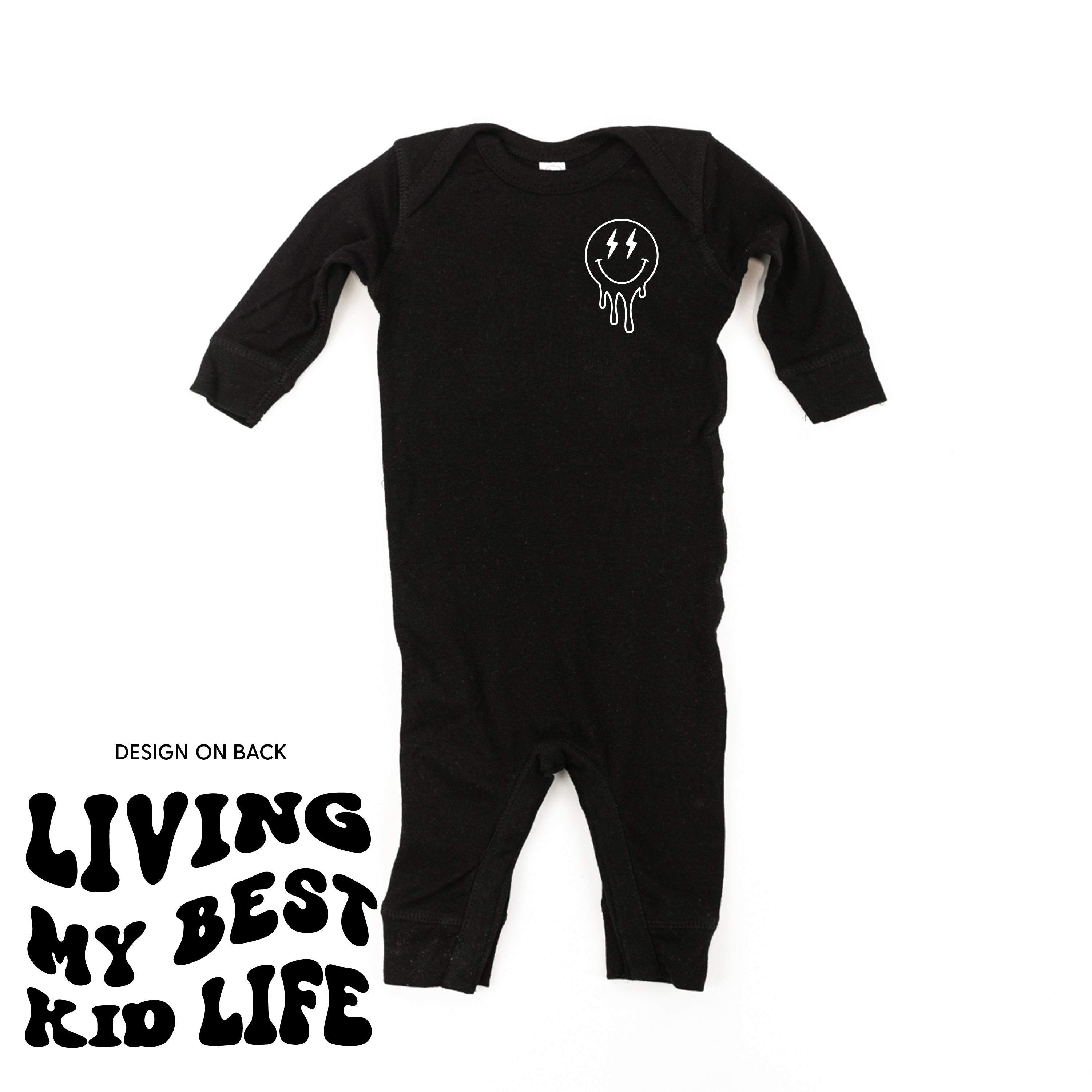 Living My Best Kid Life (w/ Melty Lightning Eyes) - One Piece Baby Sleeper Little Mama Shirt Shop