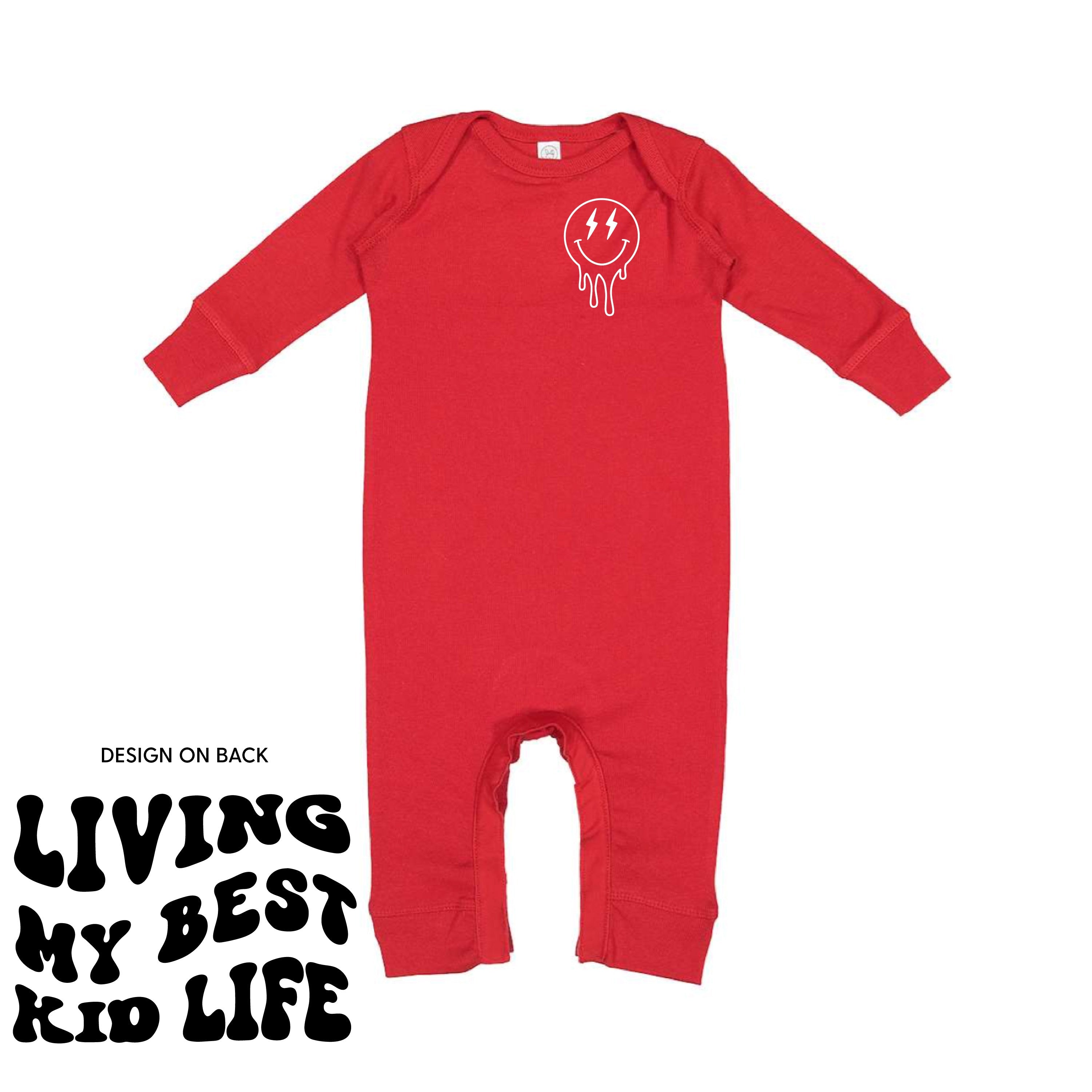 Living My Best Kid Life (w/ Melty Lightning Eyes) - One Piece Baby Sleeper Little Mama Shirt Shop