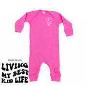 Living My Best Kid Life (w/ Melty Lightning Eyes) - One Piece Baby Sleeper Little Mama Shirt Shop