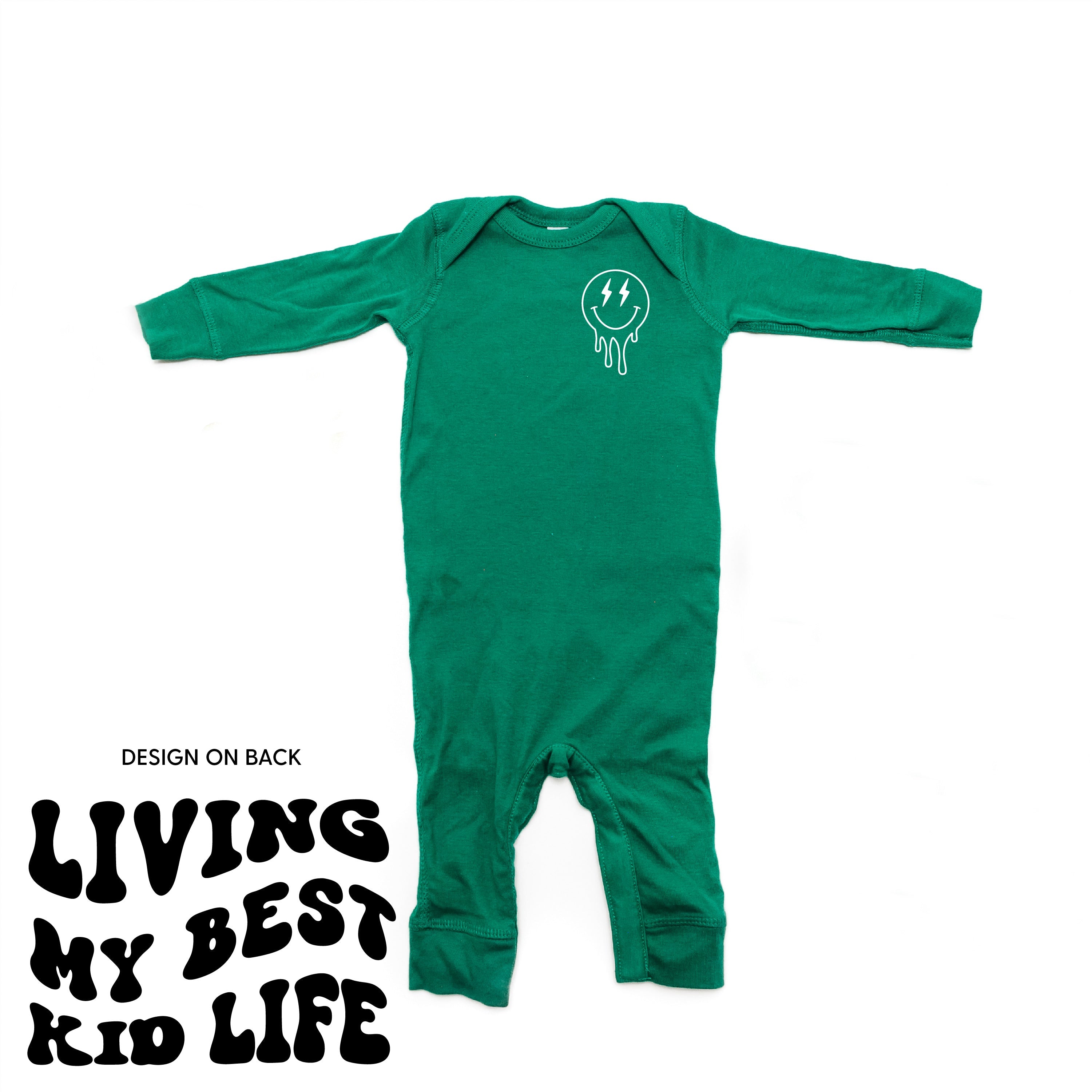 Living My Best Kid Life (w/ Melty Lightning Eyes) - One Piece Baby Sleeper Little Mama Shirt Shop