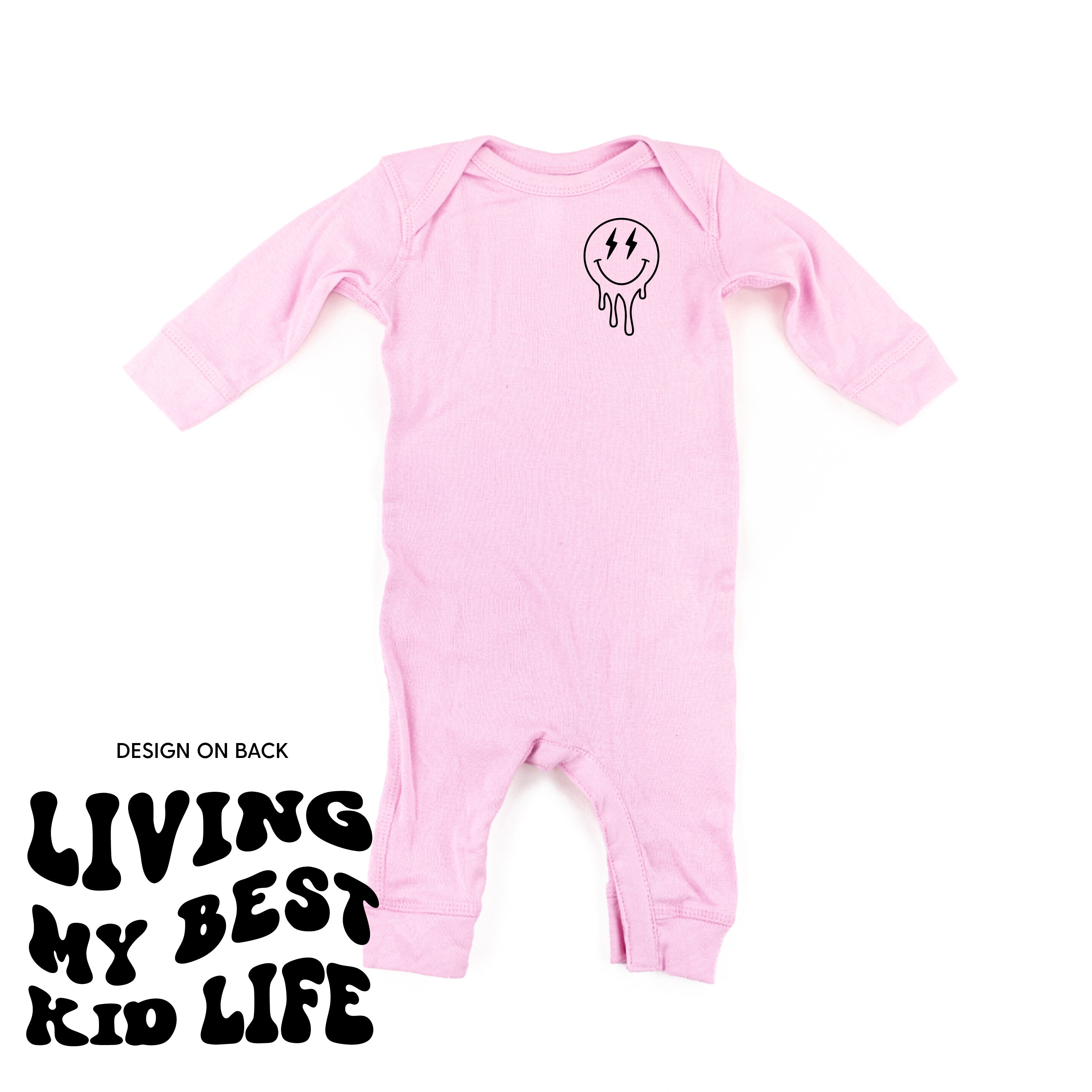 Living My Best Kid Life (w/ Melty Lightning Eyes) - One Piece Baby Sleeper Little Mama Shirt Shop