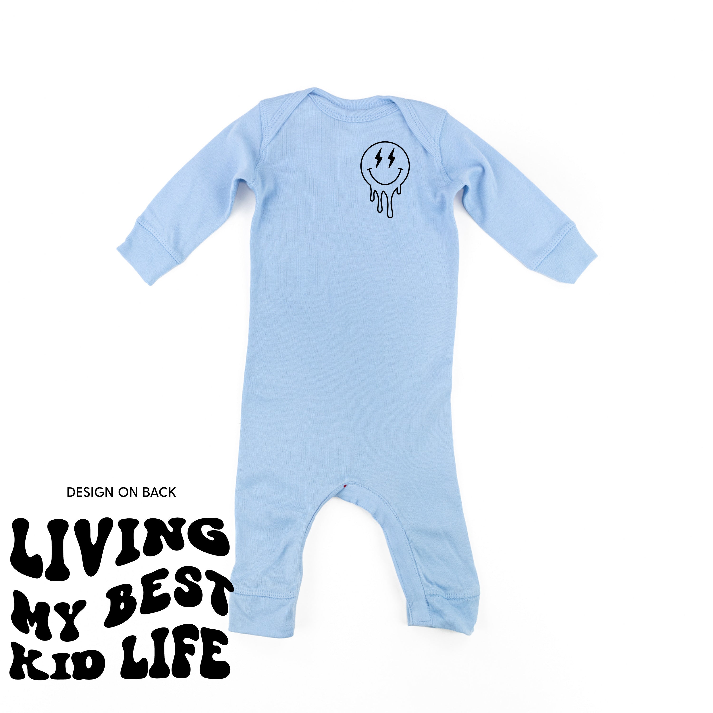 Living My Best Kid Life (w/ Melty Lightning Eyes) - One Piece Baby Sleeper Little Mama Shirt Shop