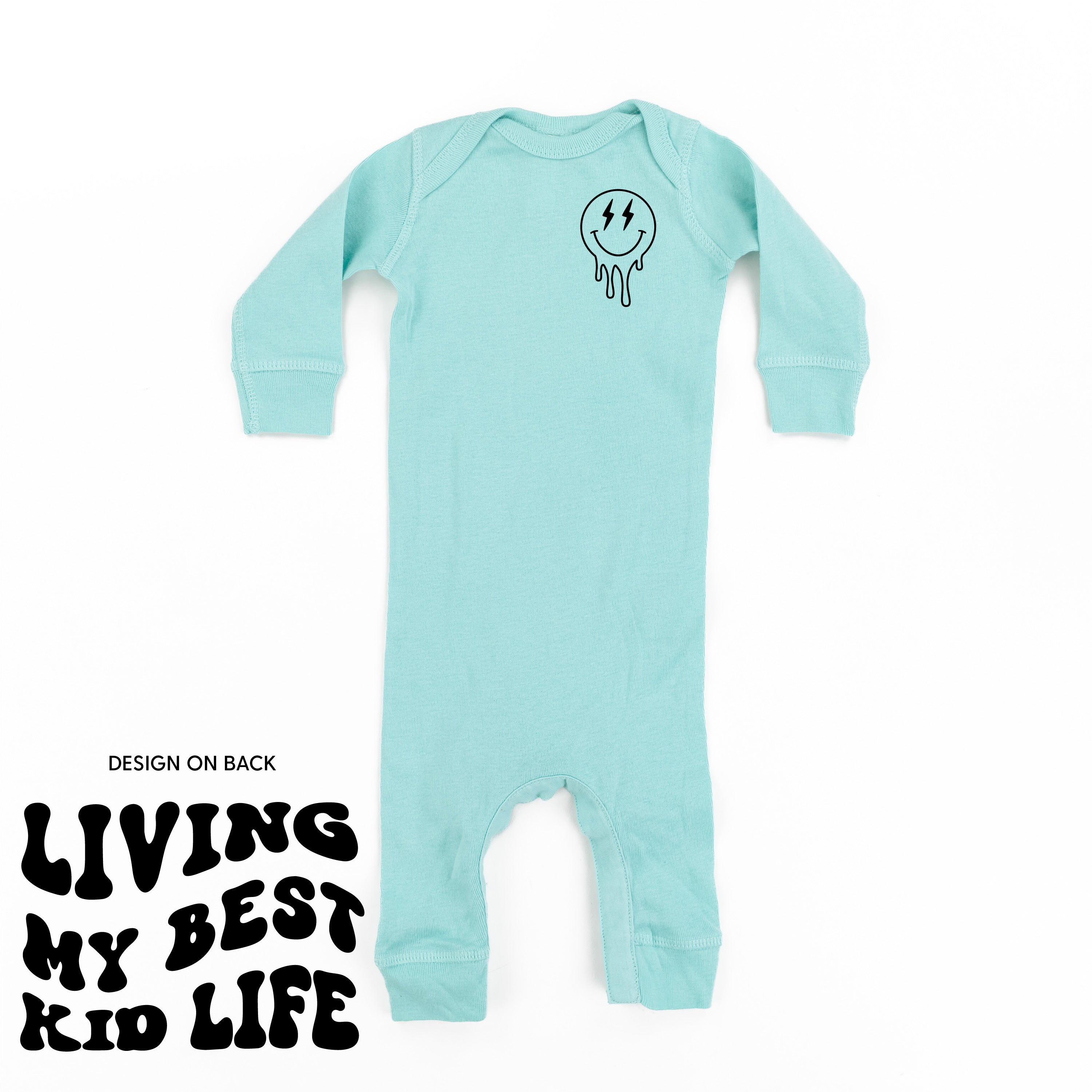 Living My Best Kid Life (w/ Melty Lightning Eyes) - One Piece Baby Sleeper Little Mama Shirt Shop