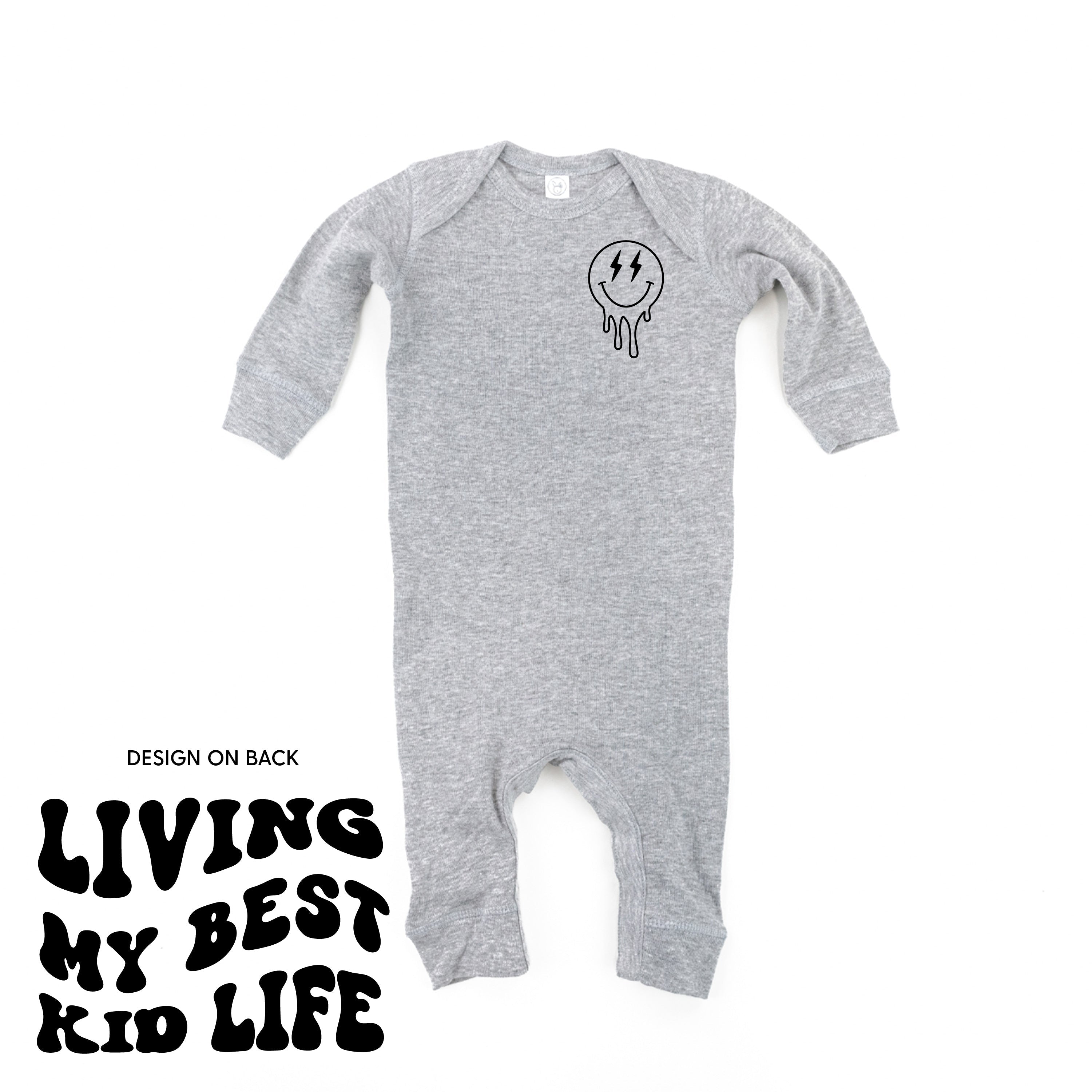 Living My Best Kid Life (w/ Melty Lightning Eyes) - One Piece Baby Sleeper Little Mama Shirt Shop