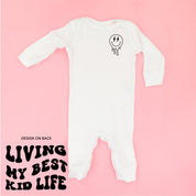 Living My Best Kid Life (w/ Melty Lightning Eyes) - One Piece Baby Sleeper Little Mama Shirt Shop