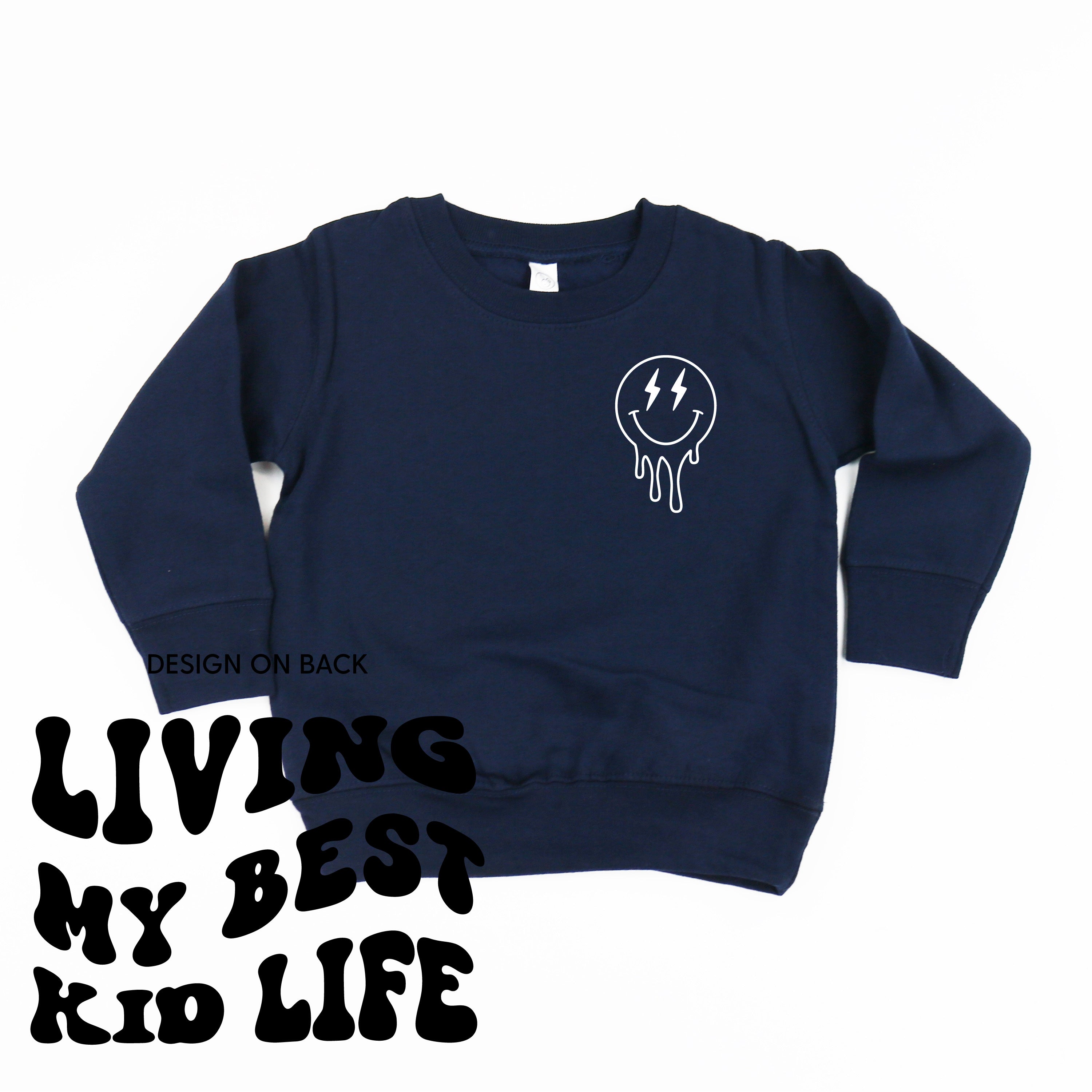 Living My Best Kid Life (w/ Melty Lightning Eyes) - Child Sweater Little Mama Shirt Shop