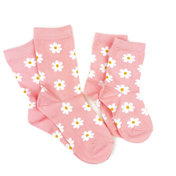 LMSS® CHILD CREW SOCKS - Everything is Blossom (Pink-All Over Daisies)