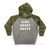 Kind Smart Brave - Varsity - Child Hoodie Little Mama Shirt Shop LLC