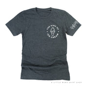 The King of Ice Cream - (Pocket Size) - Ice Cream Sleeve Detail - Unisex Tee