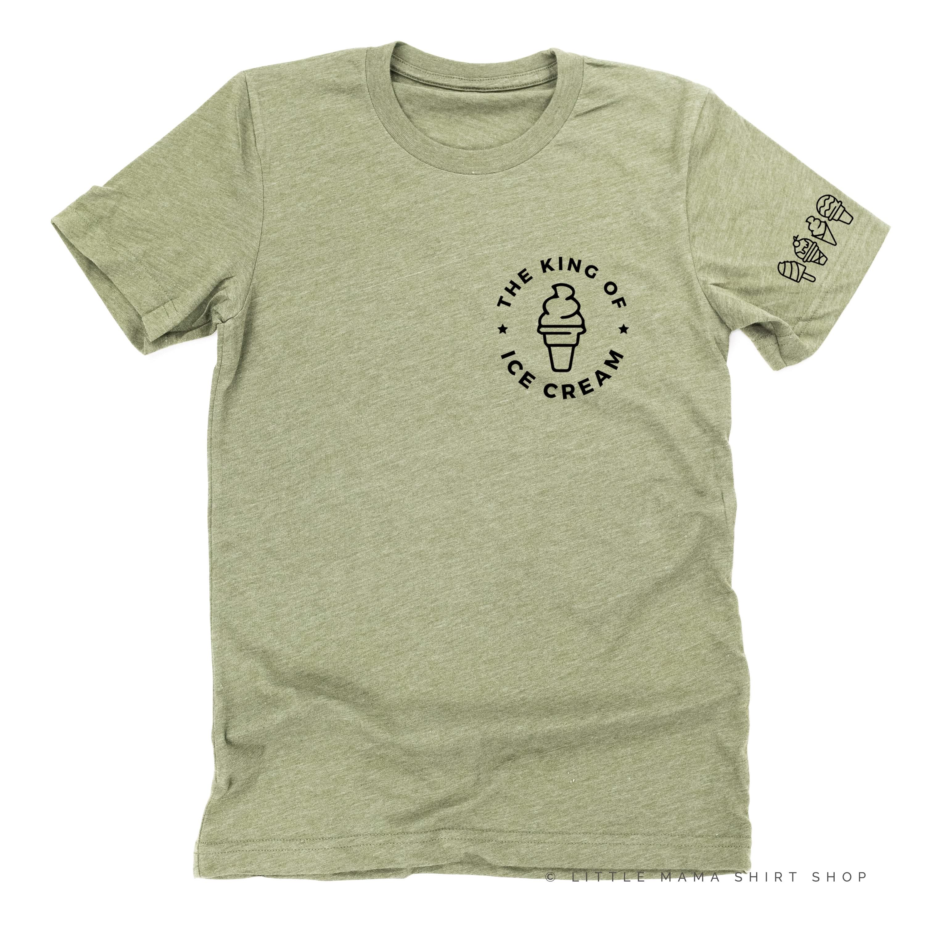 The King of Ice Cream - (Pocket Size) - Ice Cream Sleeve Detail - Unisex Tee