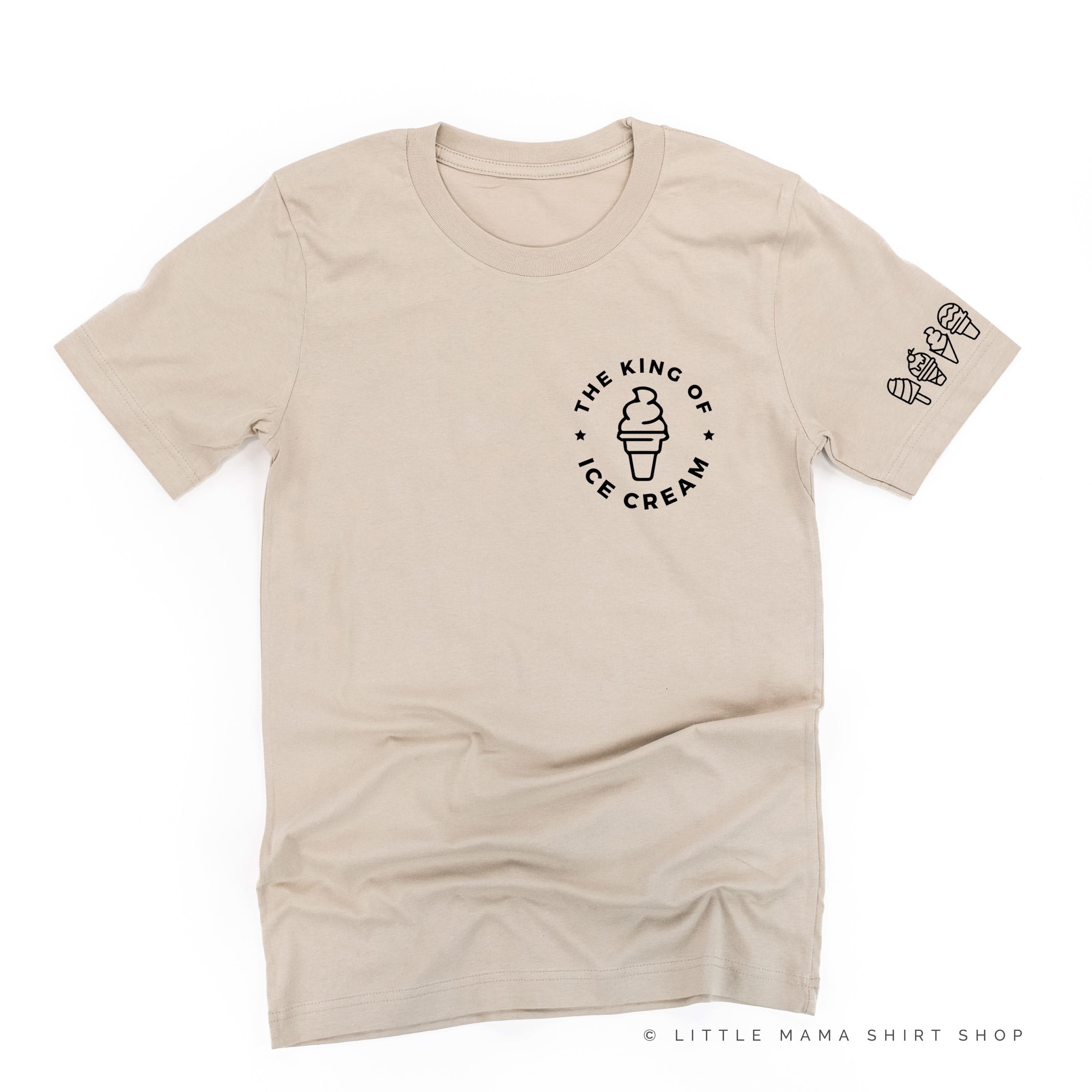 The King of Ice Cream - (Pocket Size) - Ice Cream Sleeve Detail - Unisex Tee