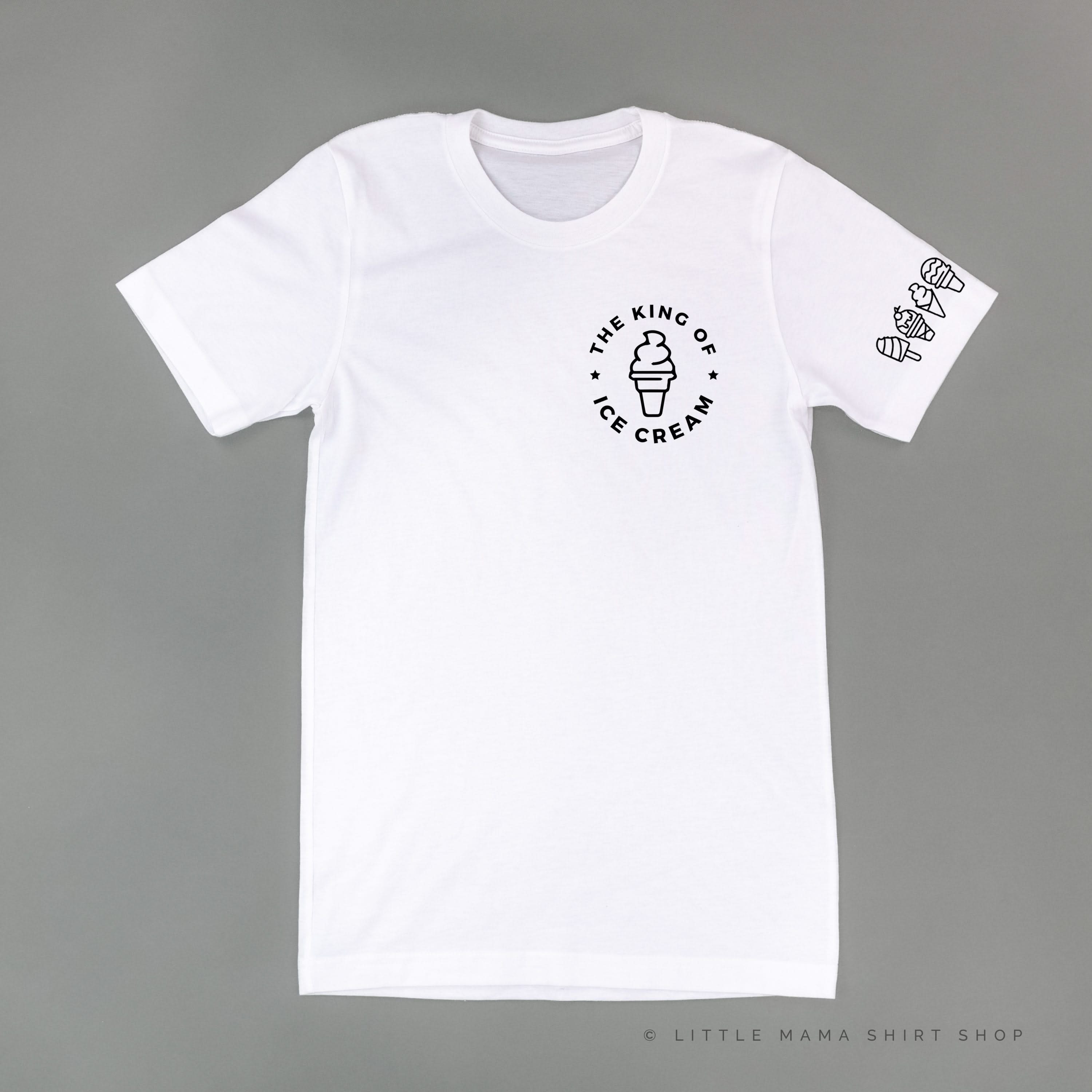 The King of Ice Cream - (Pocket Size) - Ice Cream Sleeve Detail - Unisex Tee