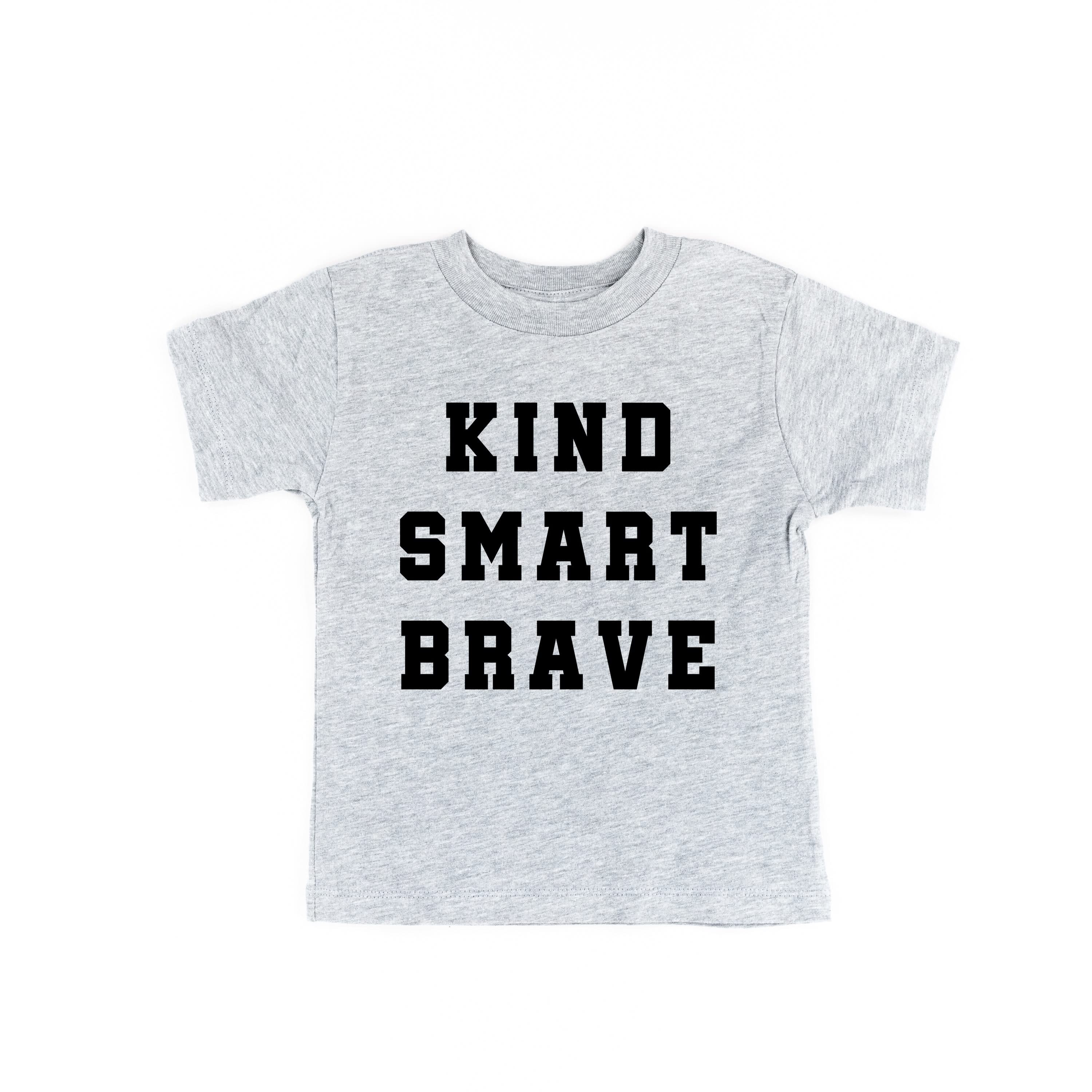 Kind Smart Brave - Varsity - Short Sleeve Child Shirt Little Mama Shirt Shop