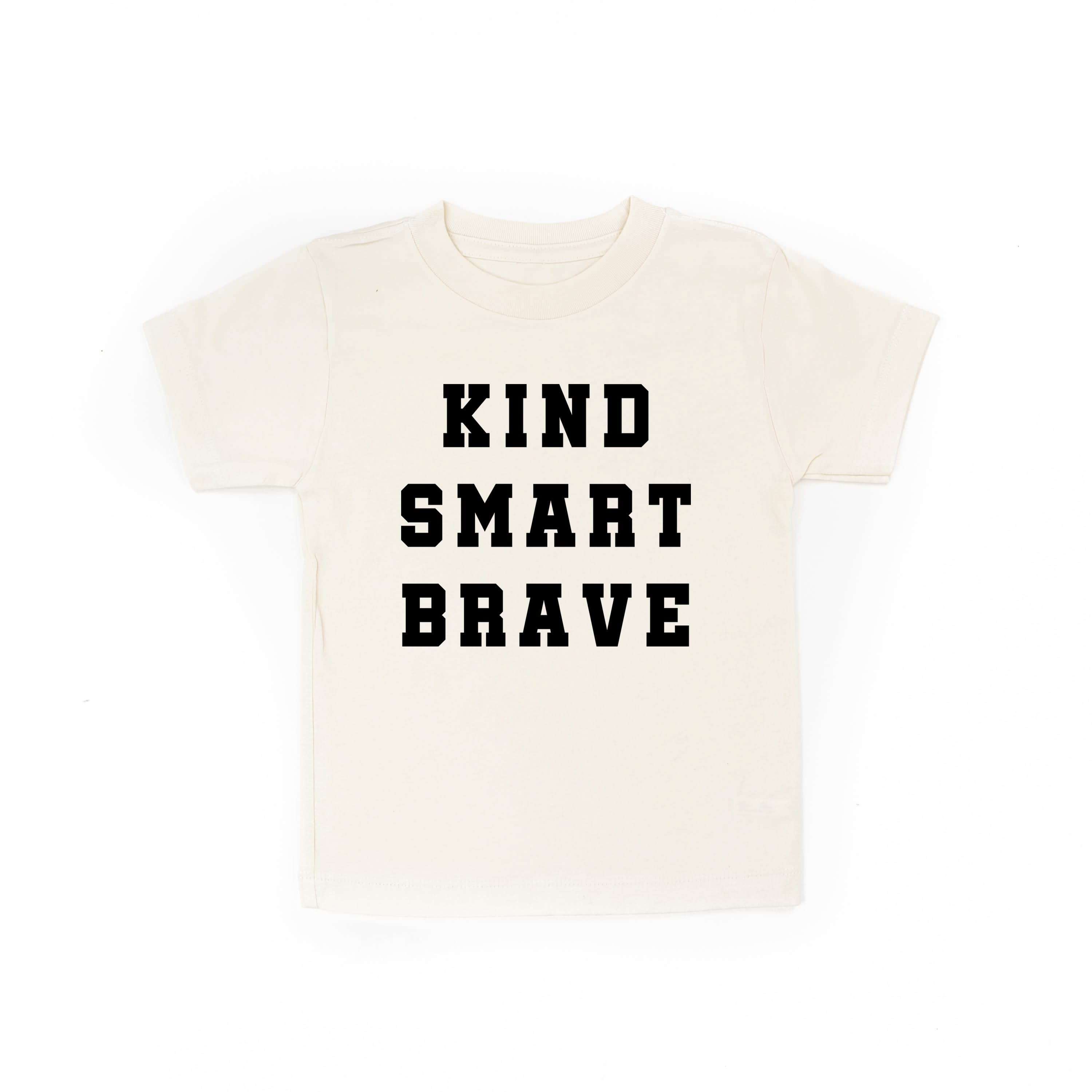 Kind Smart Brave - Varsity - Short Sleeve Child Shirt Little Mama Shirt Shop