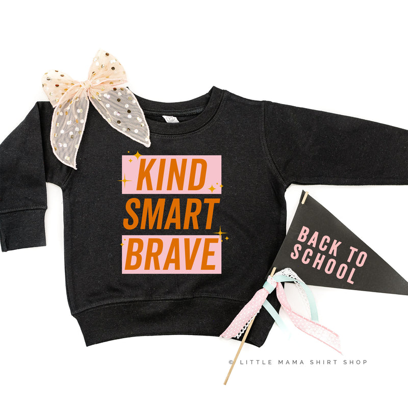 Kind Smart Brave - Pink+Orange Sparkle - Child Sweater
