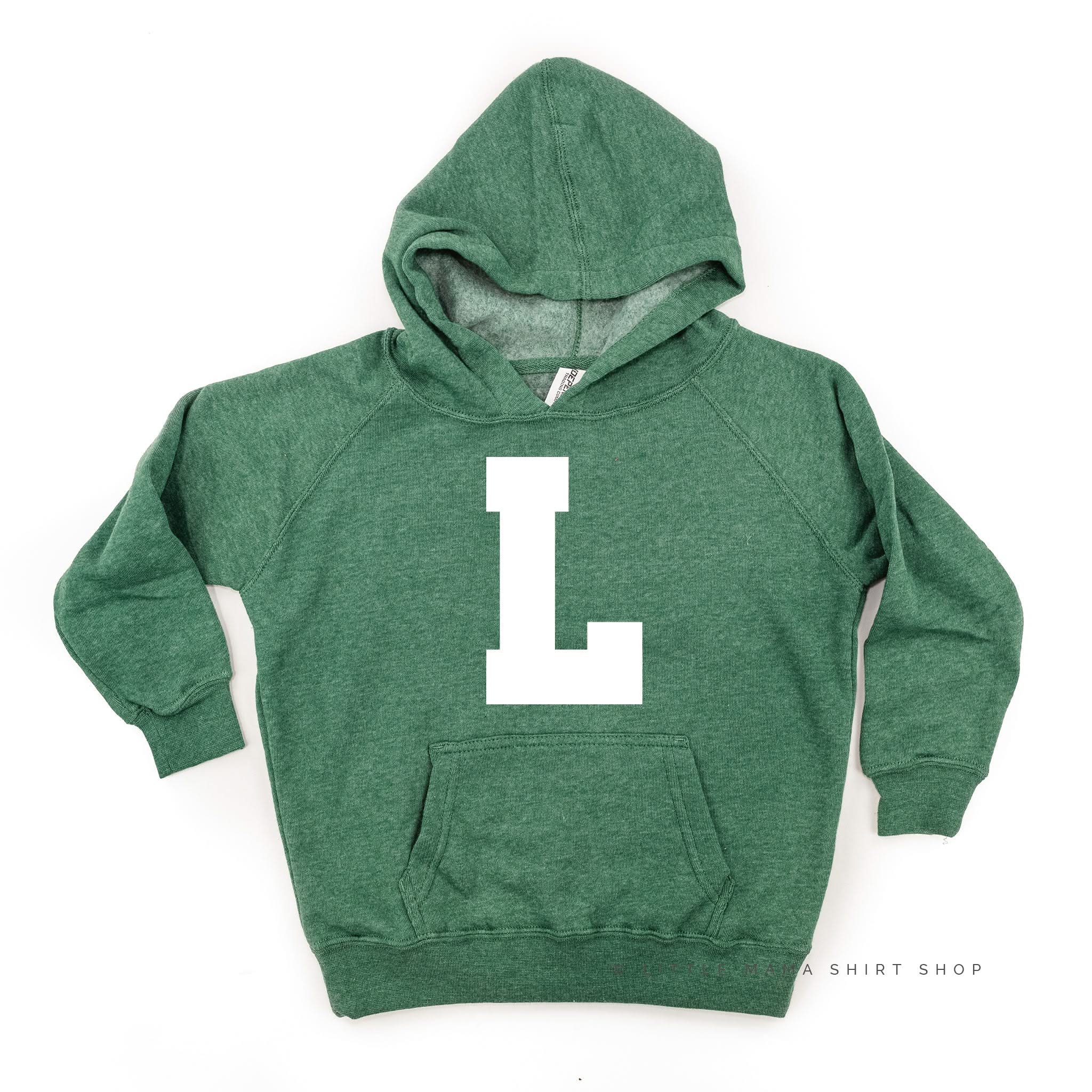 VARSITY INITIALS - Child Hoodie Little Mama Shirt Shop LLC