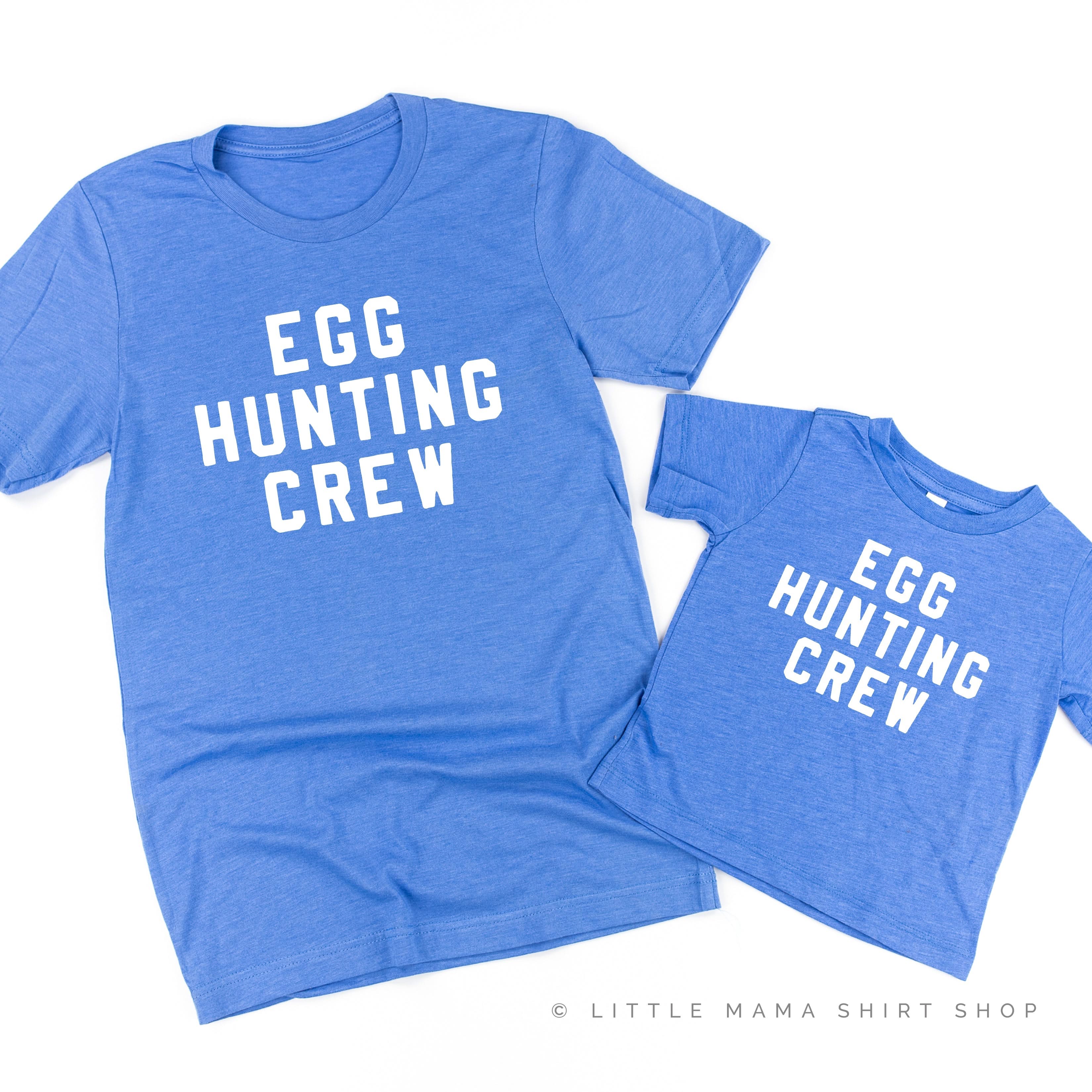 Block Font - Egg Hunting Crew - Set of 2 Tees Little Mama Shirt Shop