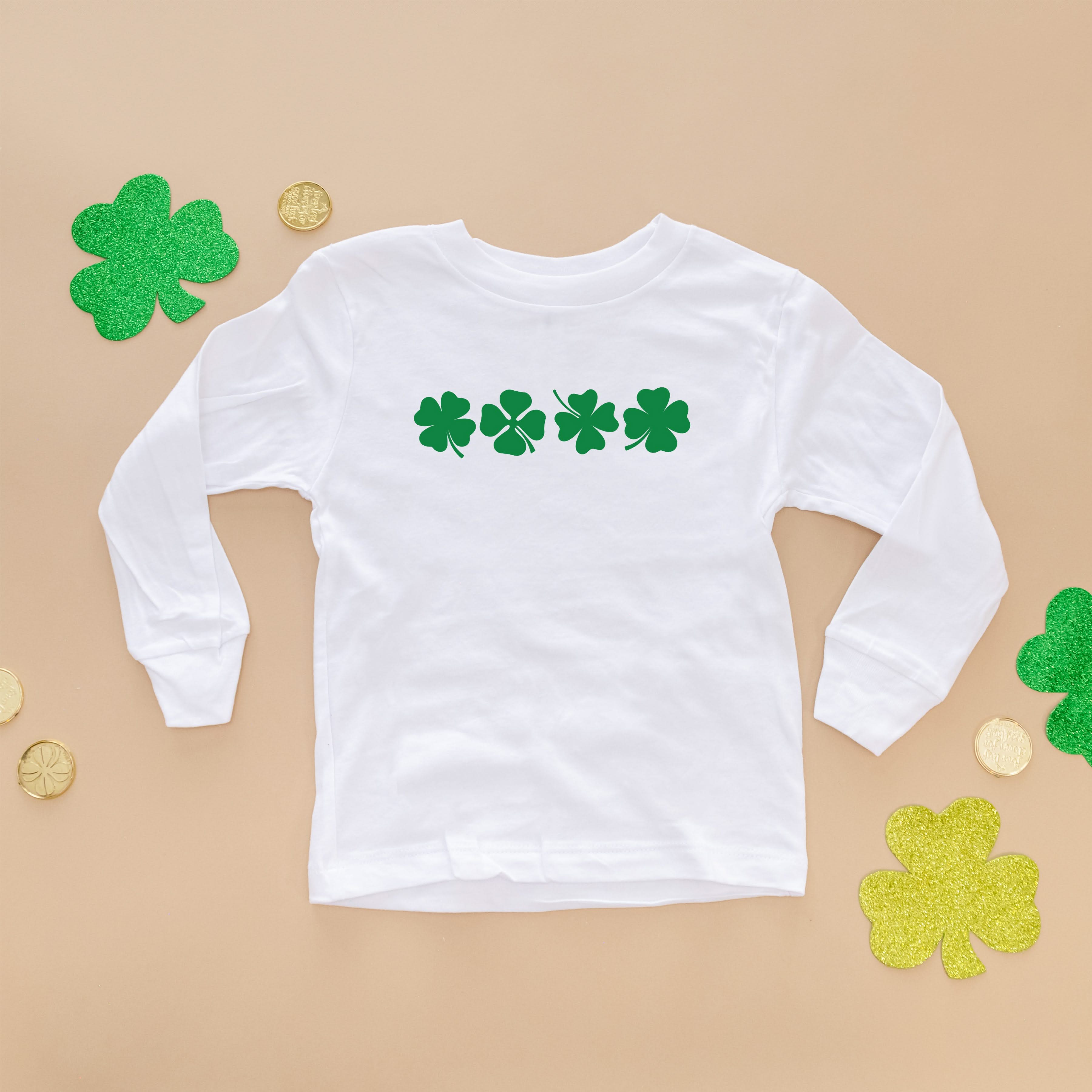 4 Shamrocks - Have a Lucky Day (f&b) - Child LONG SLEEVE Tee Little Mama Shirt Shop