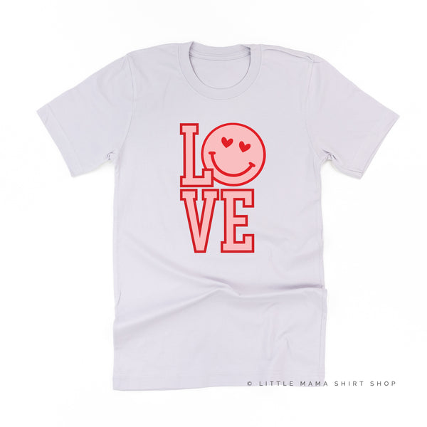 Love (Varsity) With Heart Eyes Smiley - Unisex Tee