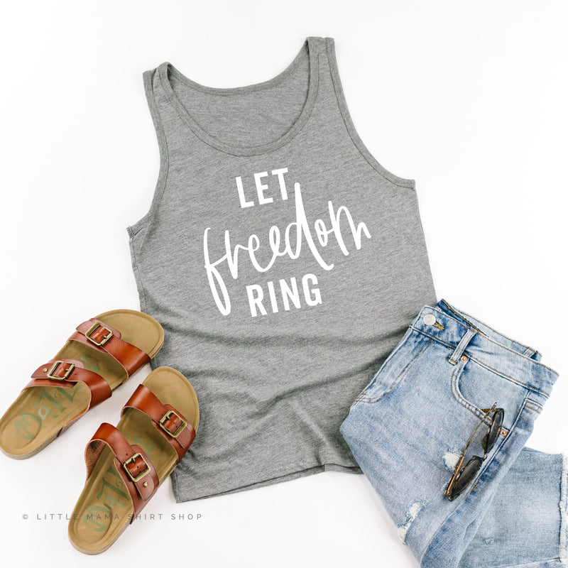 Let Freedom Ring - Script - Adult Unisex Jersey Tank