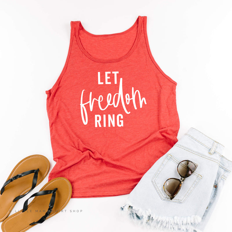 Let Freedom Ring - Script - Adult Unisex Jersey Tank