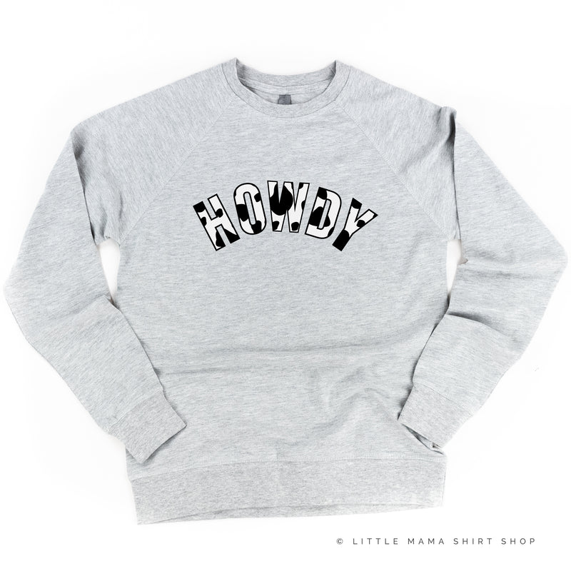 HOWDY - Cow Print - Lightweight Pullover Sweater