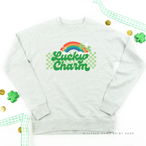 Lucky Charm w/ Checkers & Rainbow - Lightweight Pullover Sweater