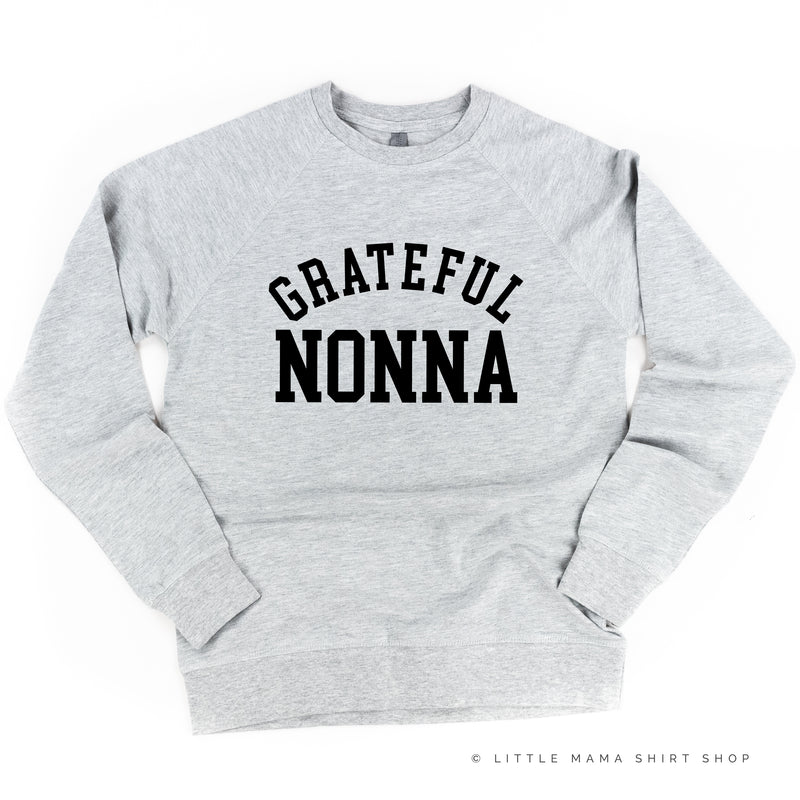 Grateful Nonna - (Varsity) - Lightweight Pullover Sweater