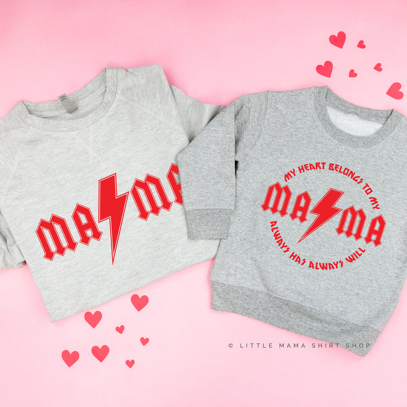 MAMA - Band Tee / My Heart Belongs to My MAMA - Set of 2 Sweaters