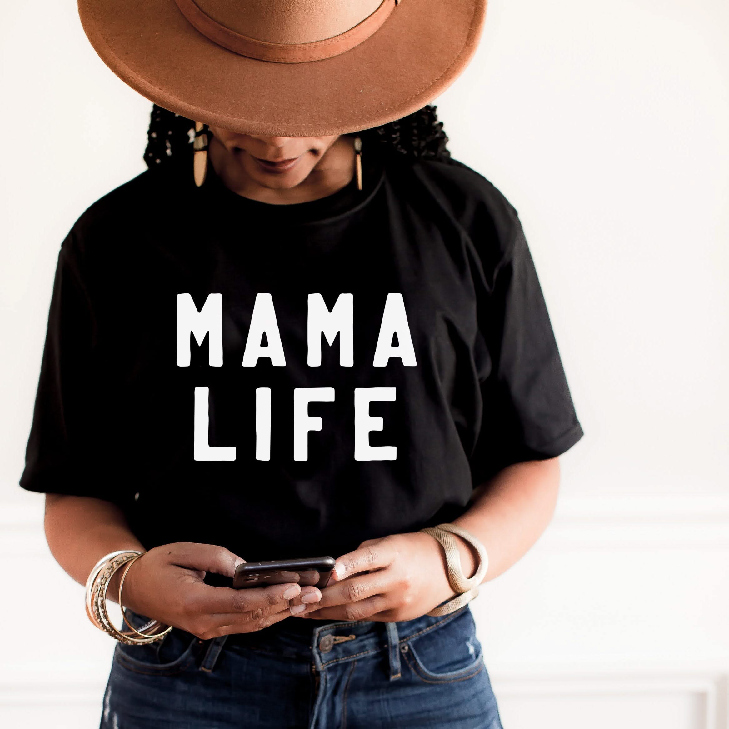 MAMA LIFE - (Block Font) - Unisex Tee Little Mama Shirt Shop
