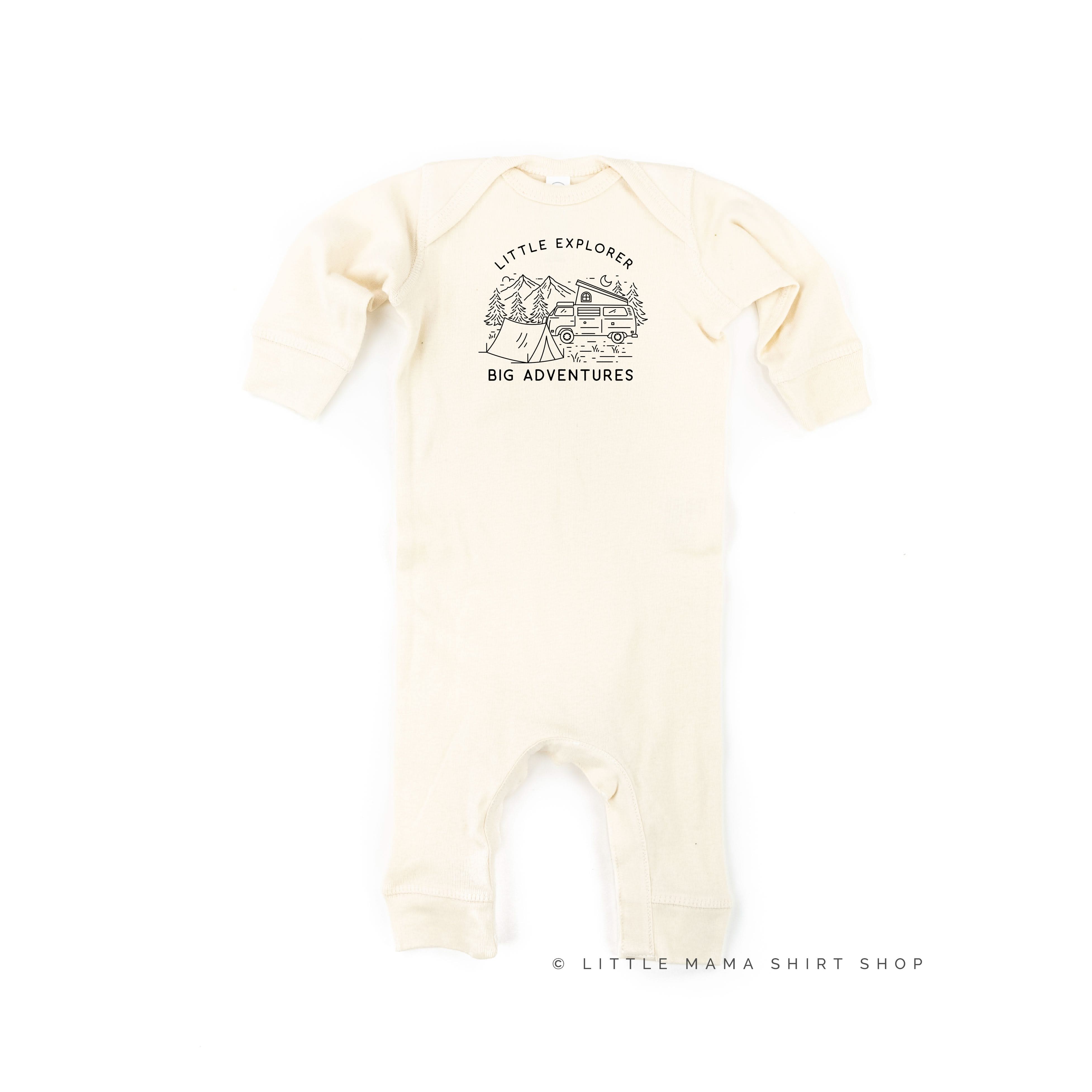 Little Explorer Big Adventures - One Piece Baby Sleeper Little Mama Shirt Shop