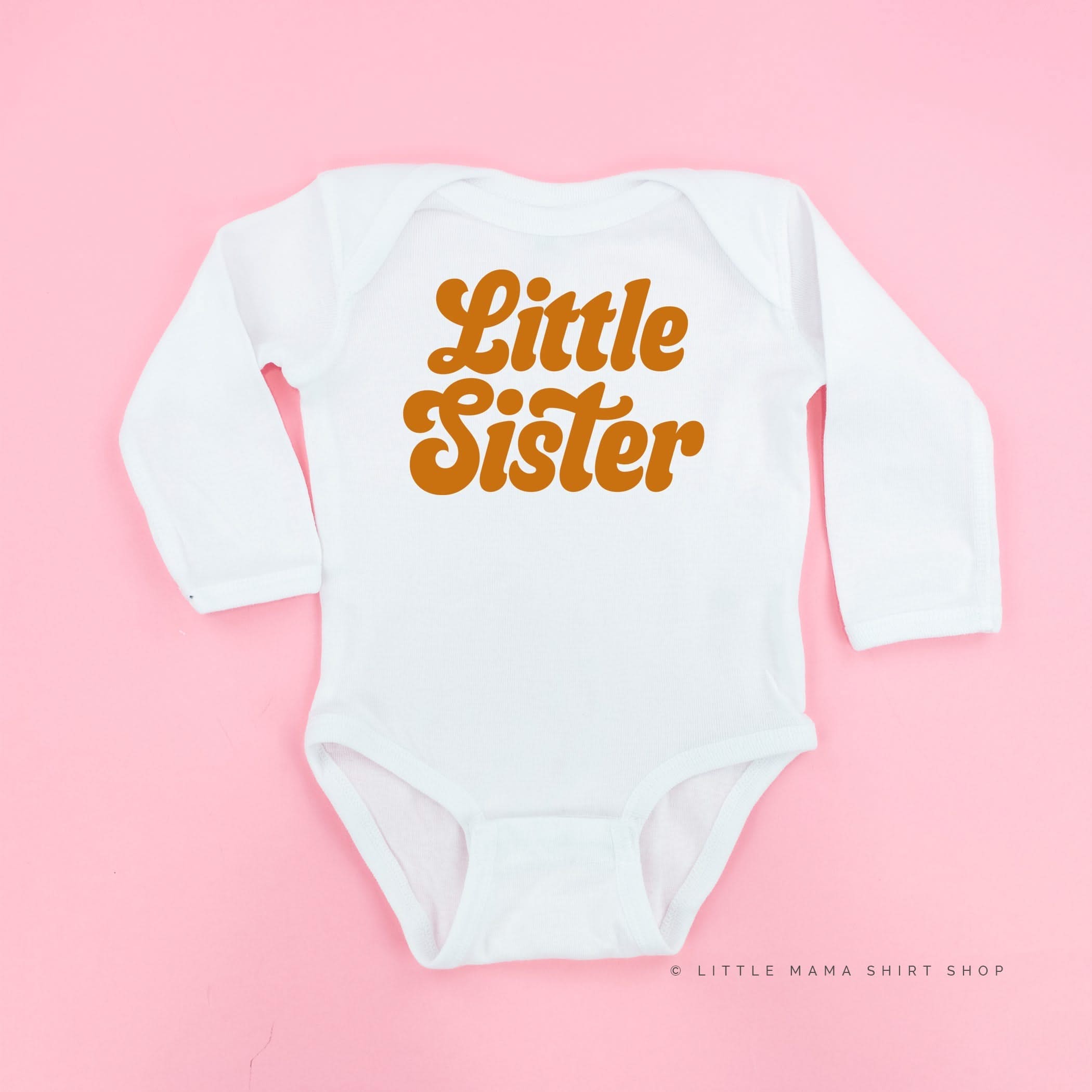 Little Sister (Retro) - Long Sleeve Child Shirt Little Mama Shirt Shop