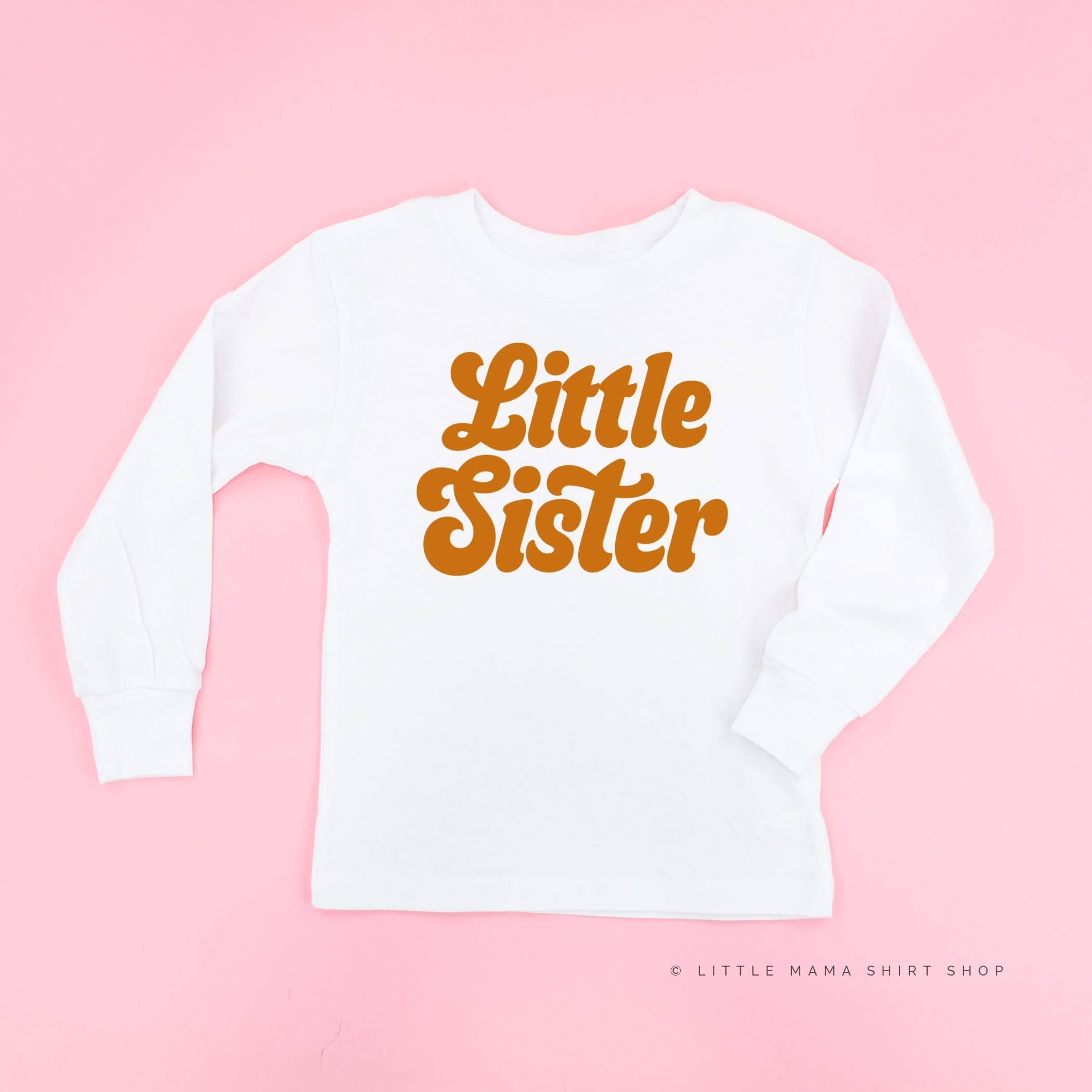 Little Sister (Retro) - Long Sleeve Child Shirt Little Mama Shirt Shop
