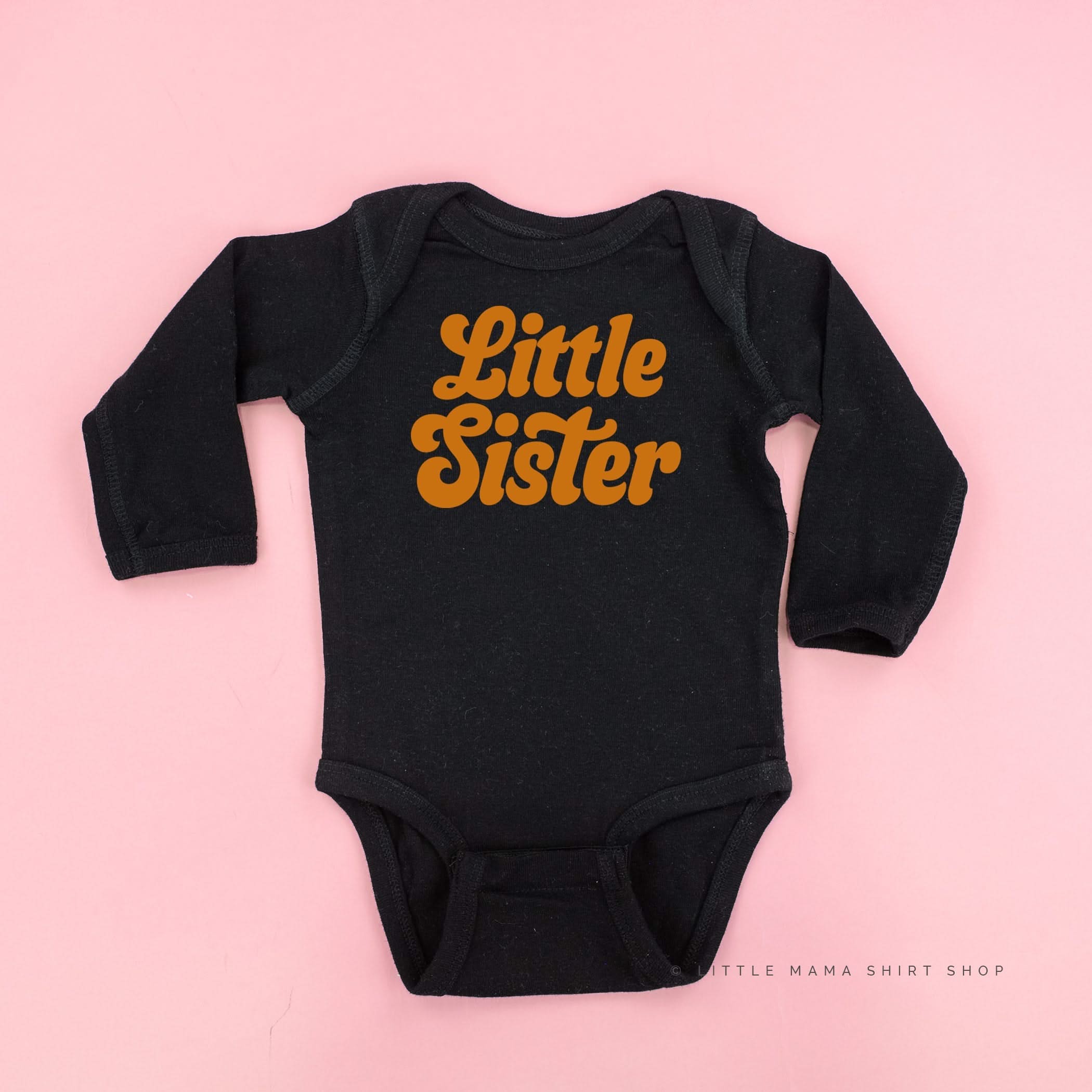Little Sister (Retro) - Long Sleeve Child Shirt Little Mama Shirt Shop