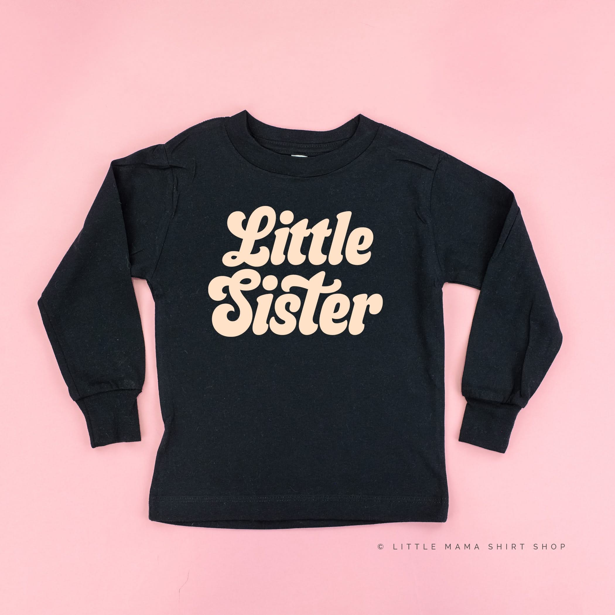 Little Sister (Retro) - Long Sleeve Child Shirt Little Mama Shirt Shop
