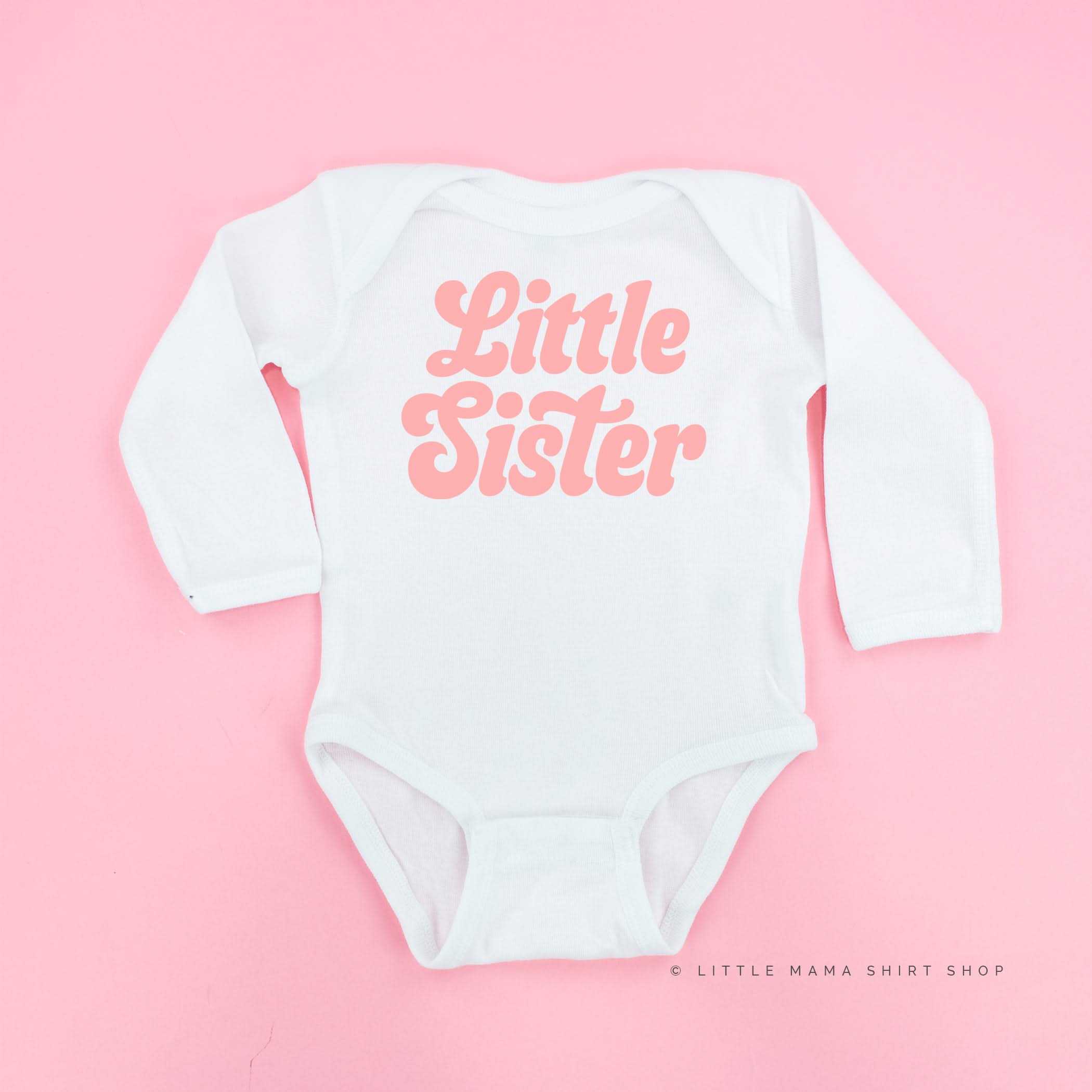 Little Sister (Retro) - Long Sleeve Child Shirt Little Mama Shirt Shop