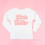 Little Sister (Retro) - Long Sleeve Child Shirt Little Mama Shirt Shop