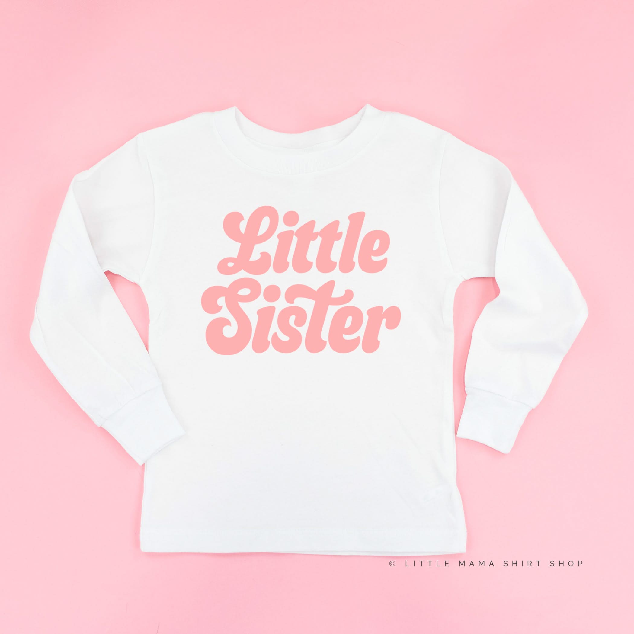 Little Sister (Retro) - Long Sleeve Child Shirt Little Mama Shirt Shop