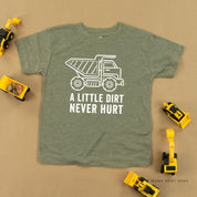 A LITTLE DIRT NEVER HURT - CONSTRUCTION - Short Sleeve Child Shirt Little Mama Shirt Shop