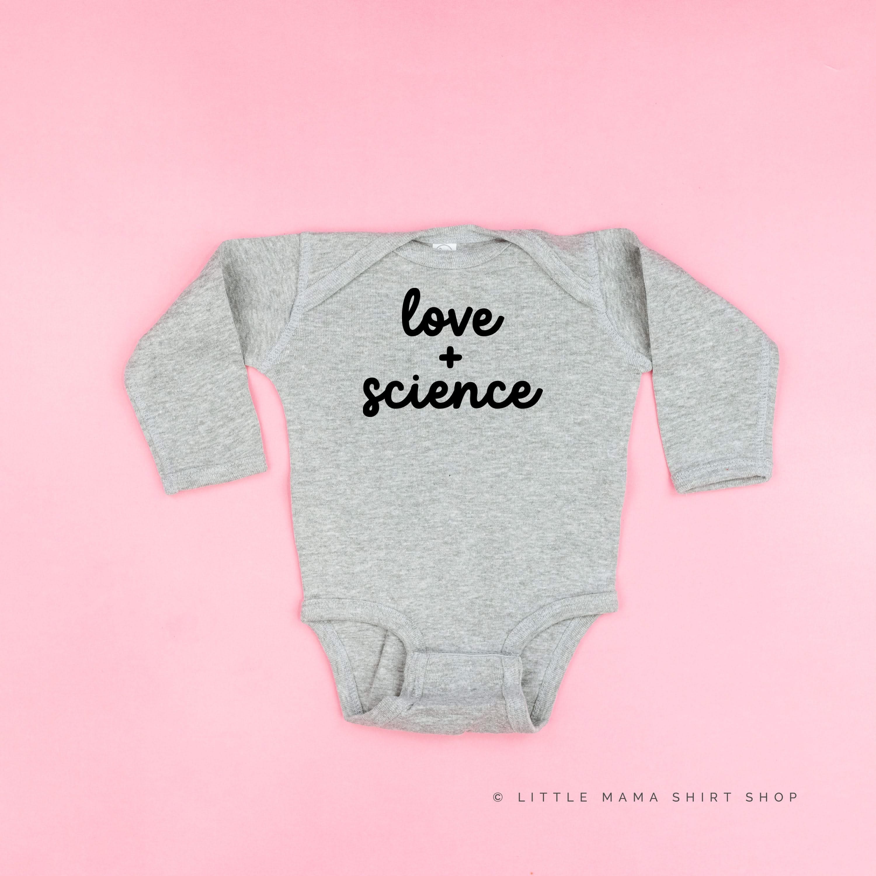 LOVE + SCIENCE - Long Sleeve Child Shirt Little Mama Shirt Shop