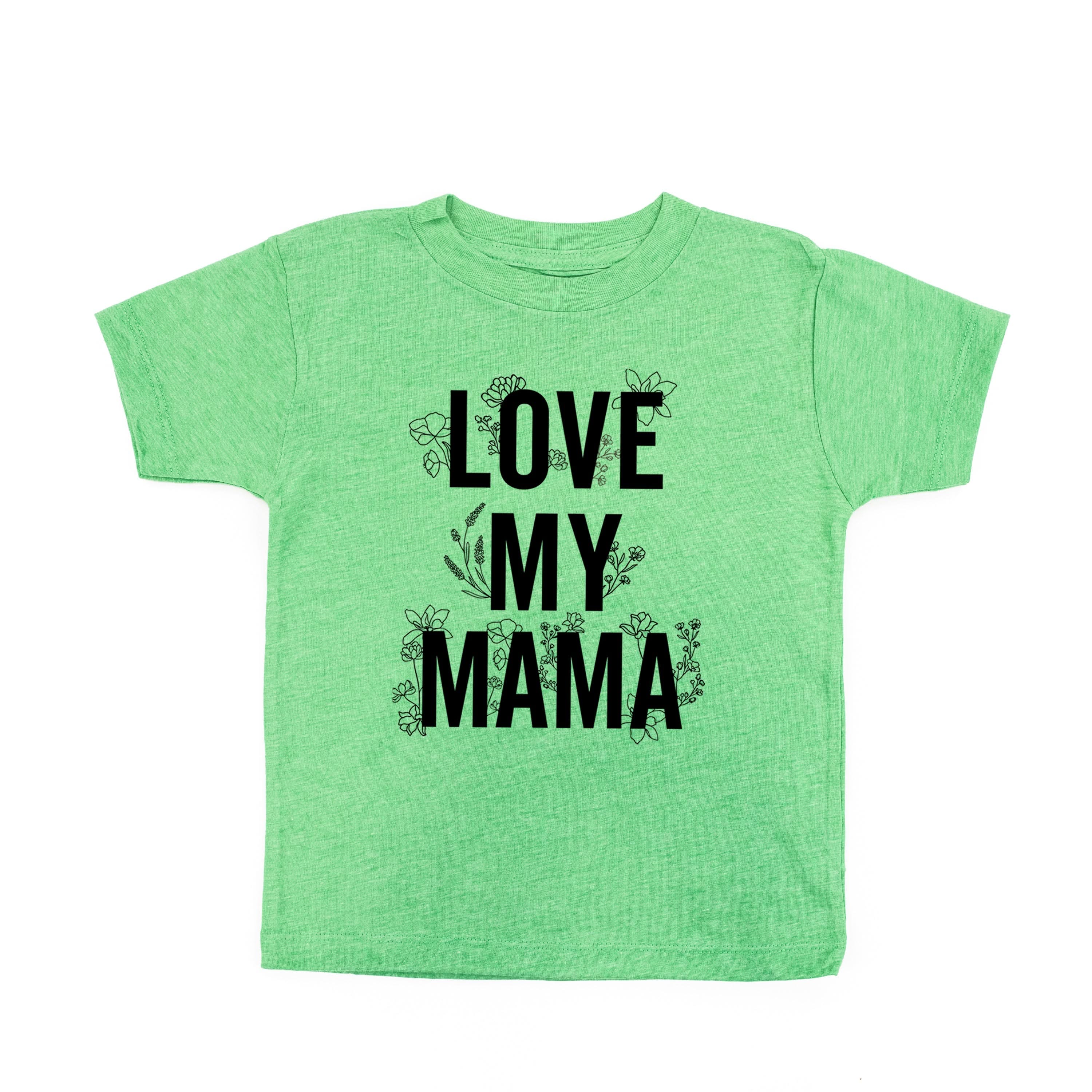 LOVE MY MAMA - Floral - Short Sleeve Child Shirt Little Mama Shirt Shop