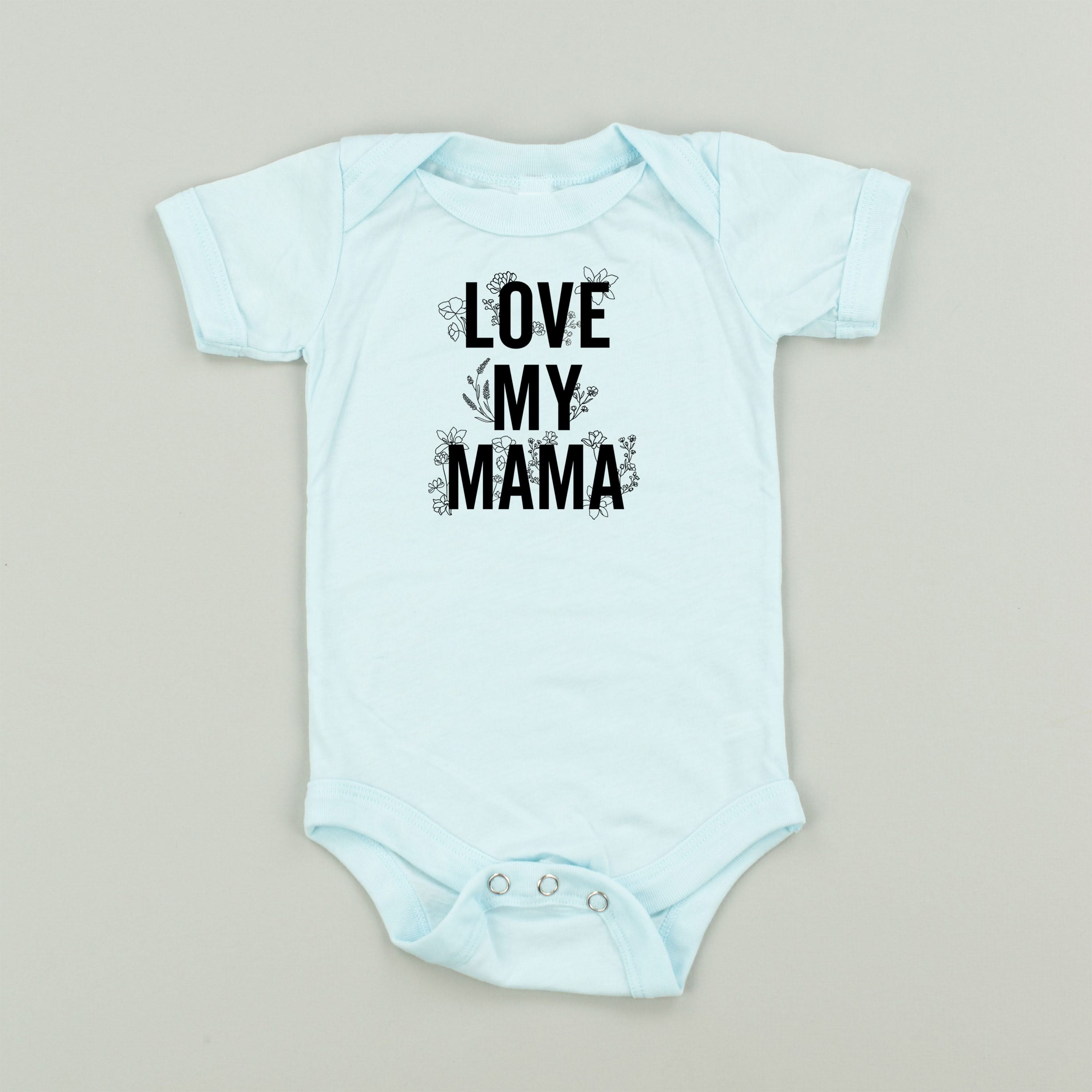 LOVE MY MAMA - Floral - Short Sleeve Child Shirt Little Mama Shirt Shop