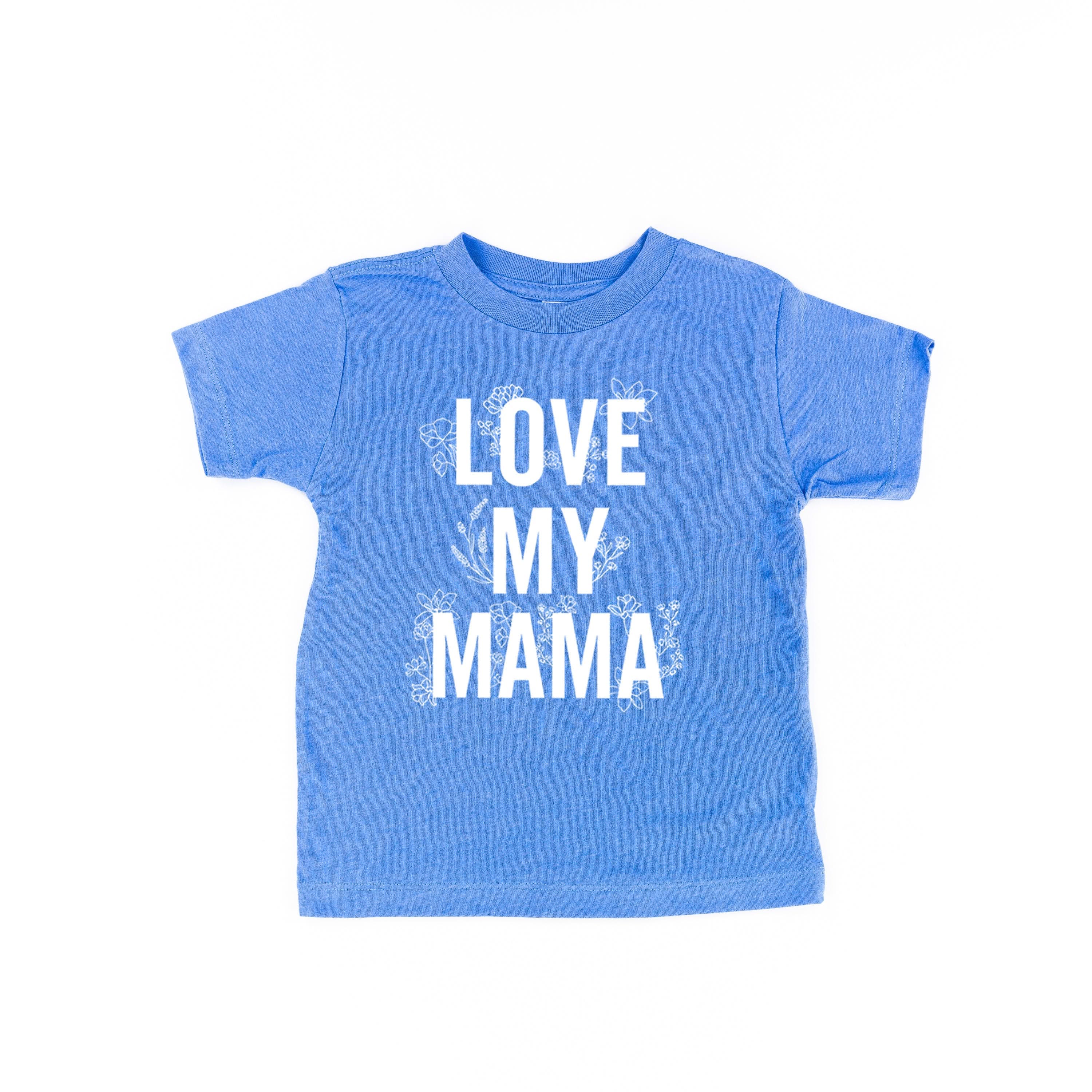 LOVE MY MAMA - Floral - Short Sleeve Child Shirt Little Mama Shirt Shop