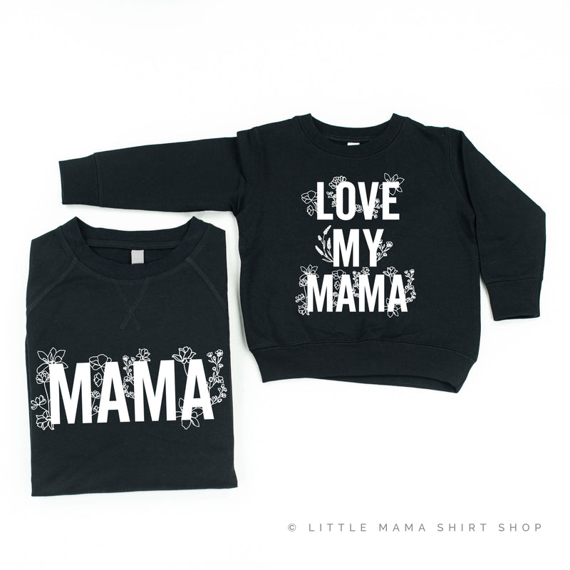 Mama (Florals) + Love My Mama (Florals) - Set of 2 Matching Sweaters