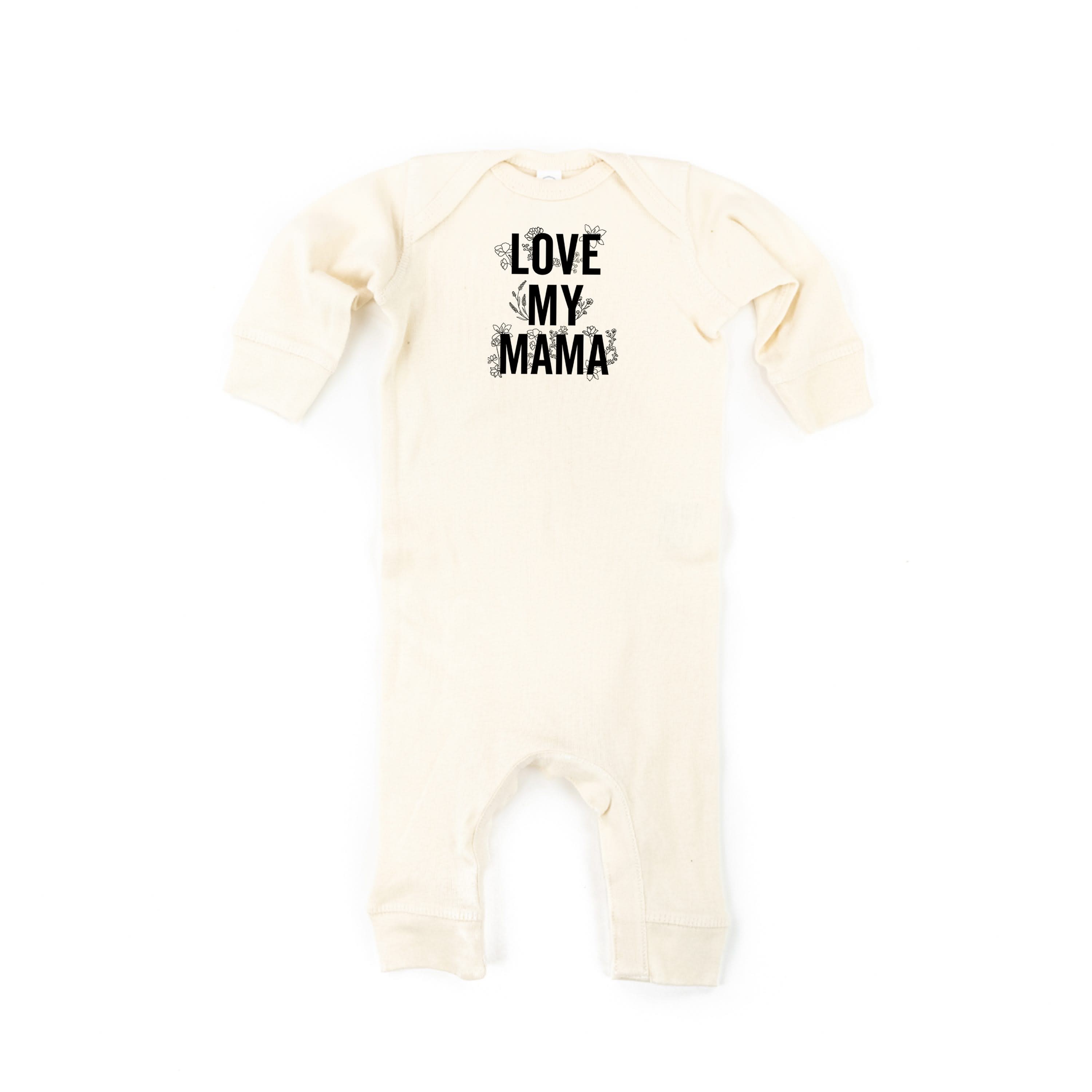 LOVE MY MAMA - Floral - One Piece Baby Sleeper Little Mama Shirt Shop