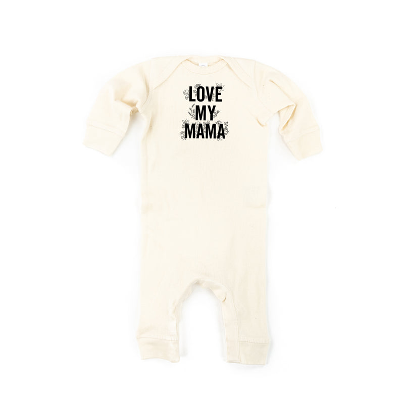 LOVE MY MAMA - Floral - One Piece Baby Sleeper
