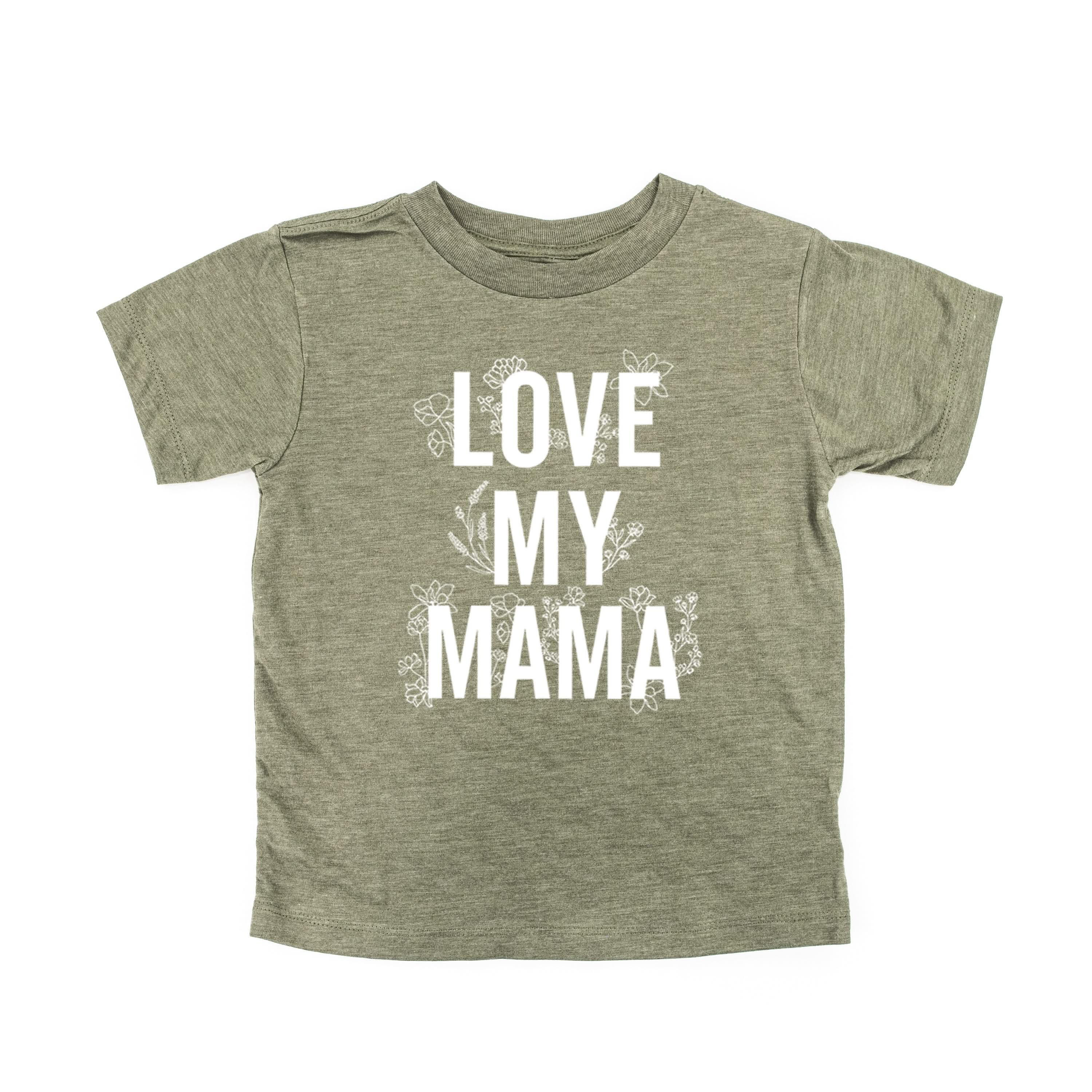 LOVE MY MAMA - Floral - Short Sleeve Child Shirt Little Mama Shirt Shop