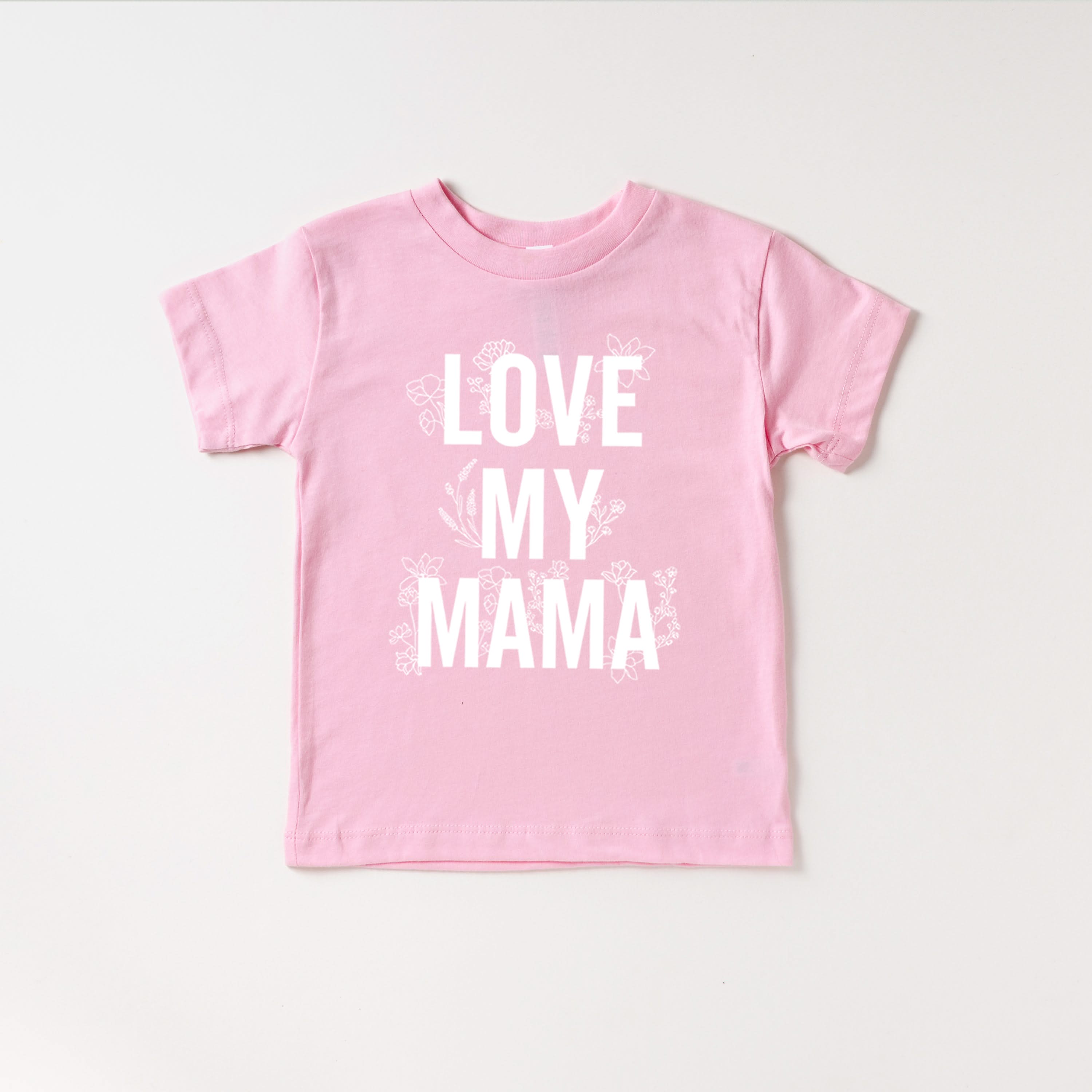 LOVE MY MAMA - Floral - Short Sleeve Child Shirt Little Mama Shirt Shop