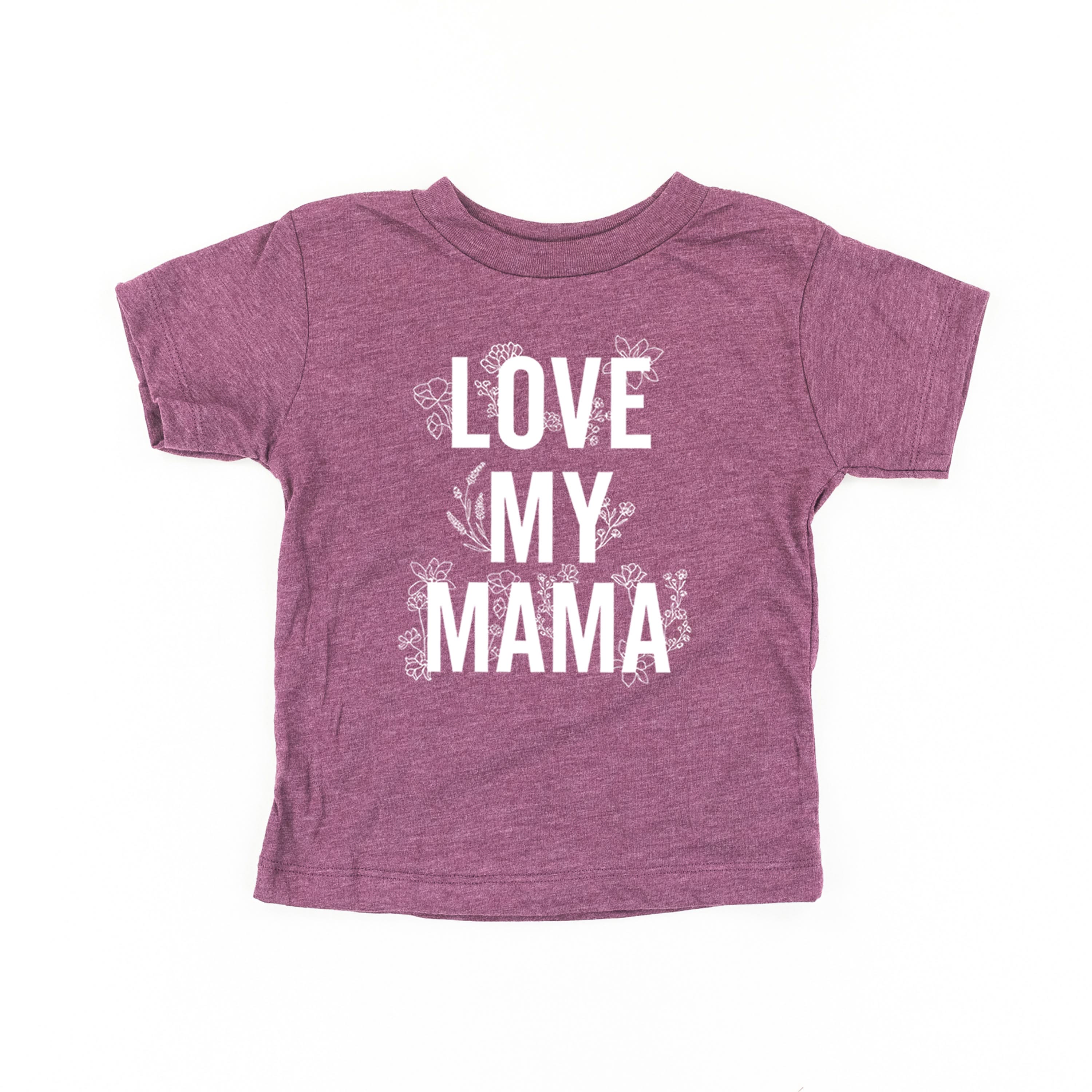 LOVE MY MAMA - Floral - Short Sleeve Child Shirt Little Mama Shirt Shop